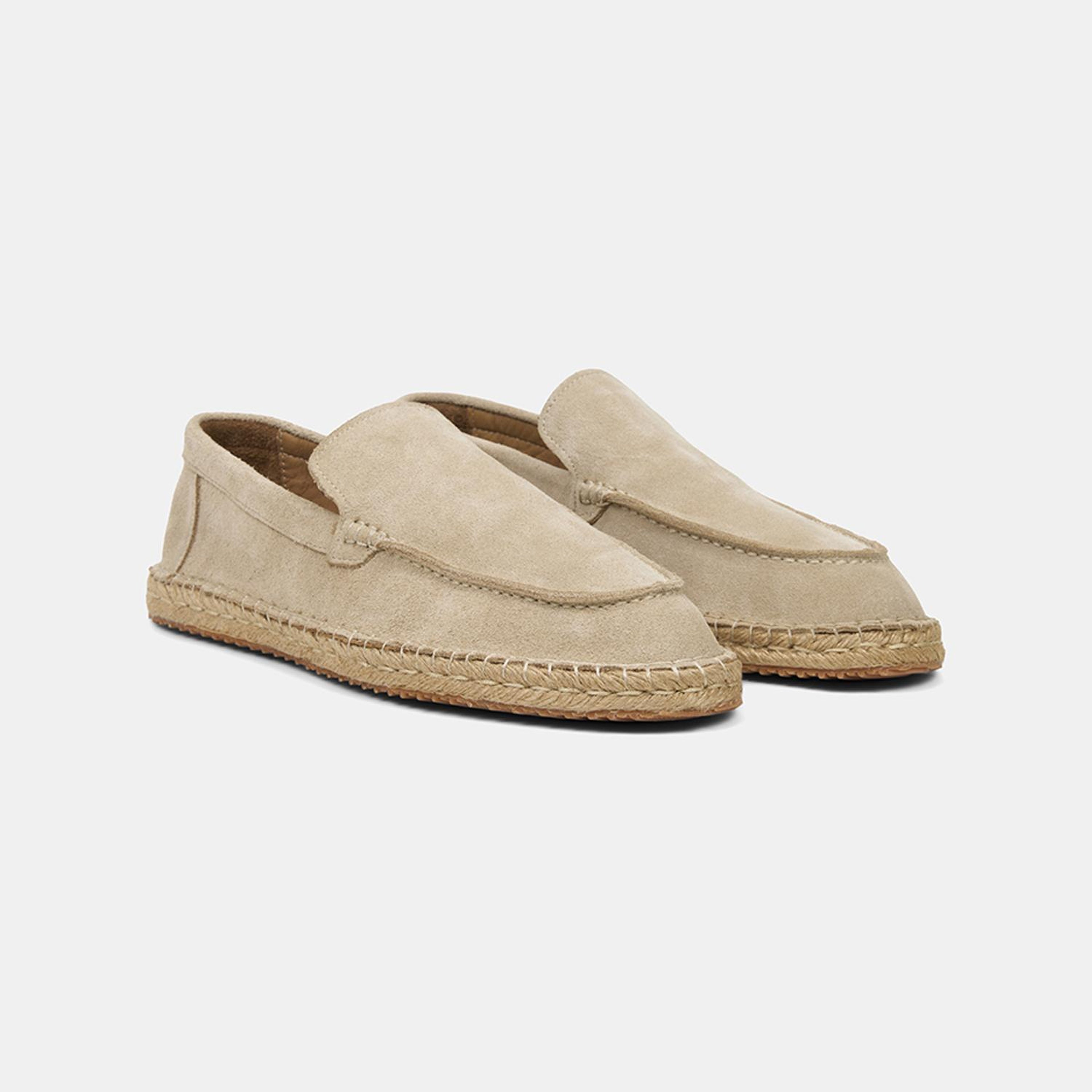 Erkek Bej Spor Süet Deri Espadril