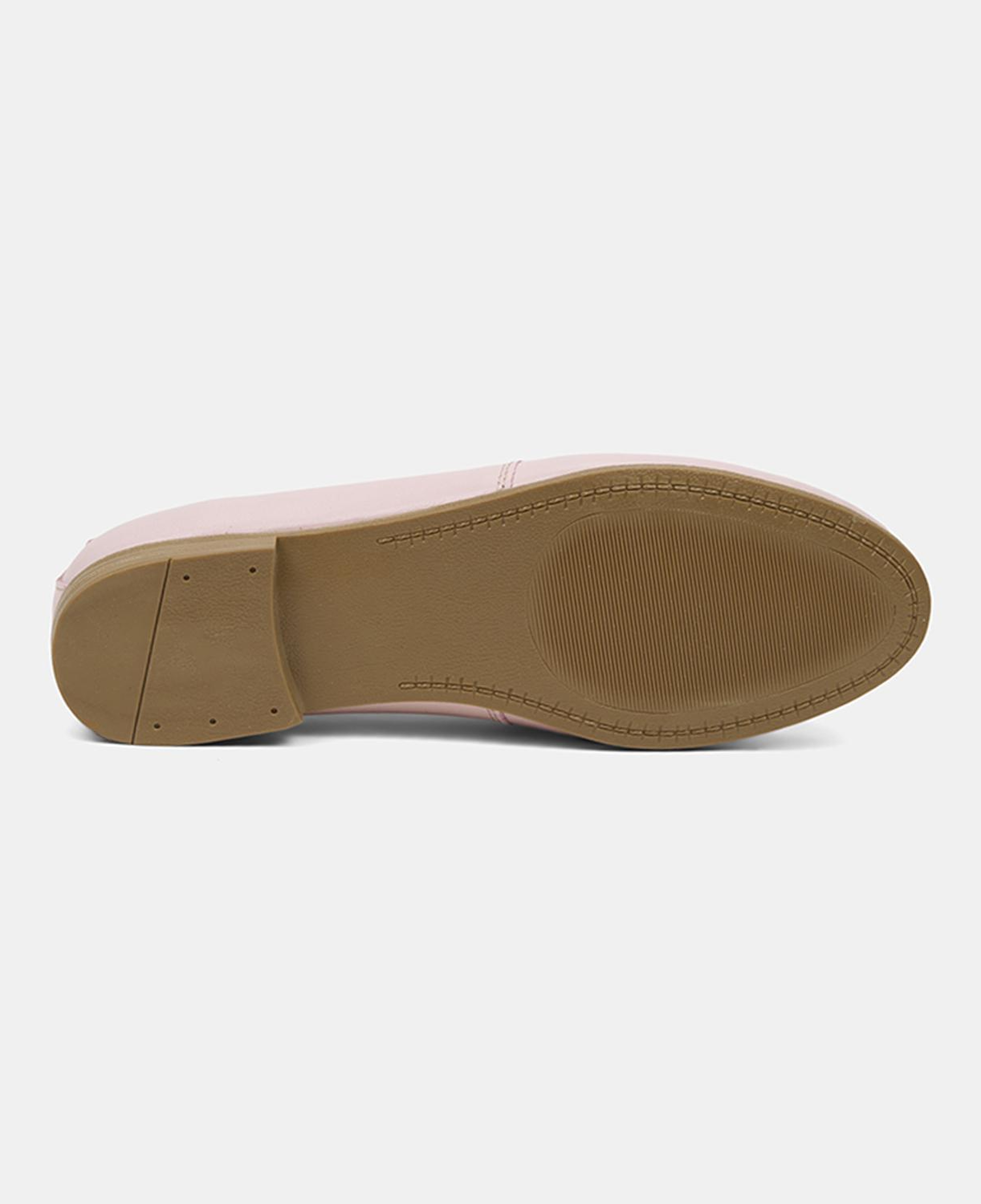 Kadın Pembe Metal Gold Toka Aksesuarlı Deri Loafer