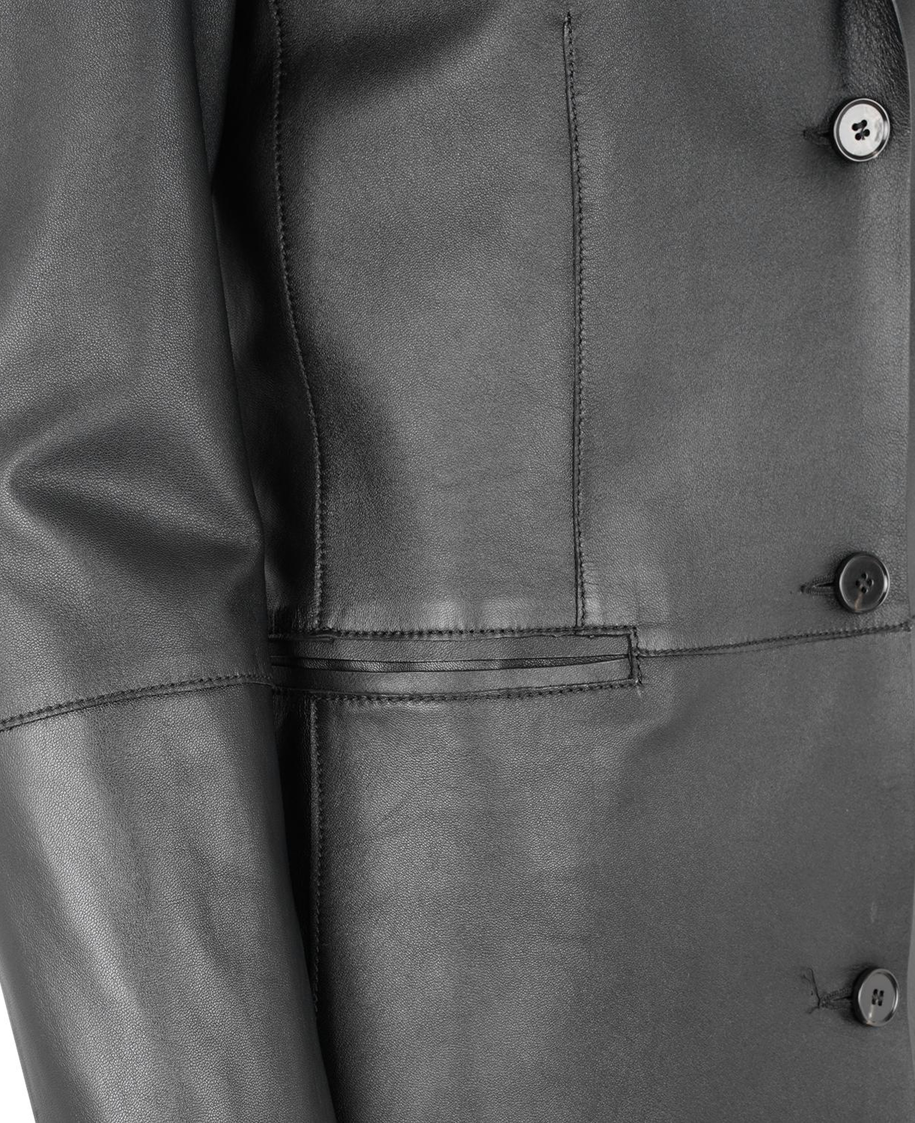 Canika Siyah Kadın Deri Blazer Trençkot