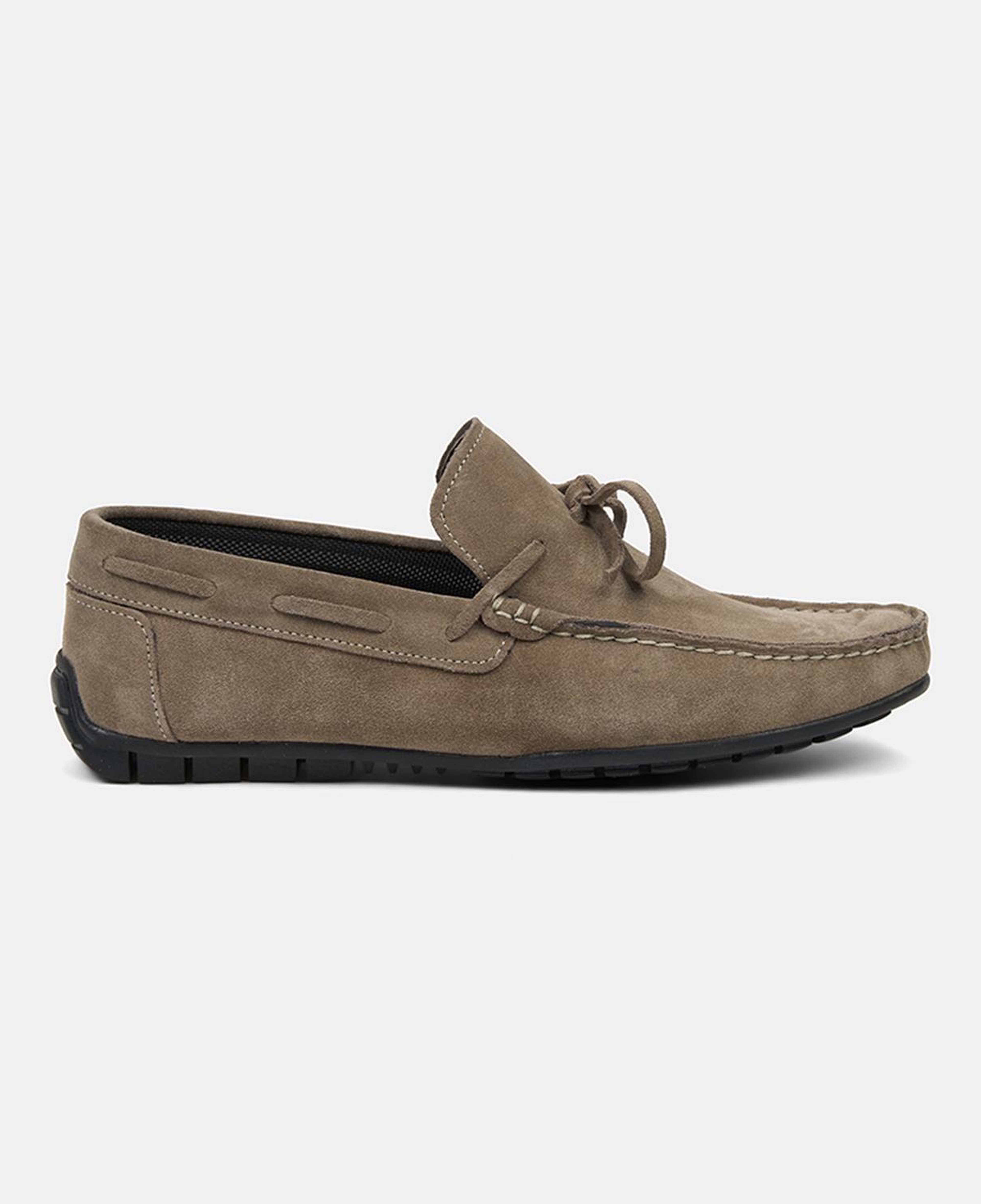 Erkek Bej Bağcık Detaylı Süet Loafer