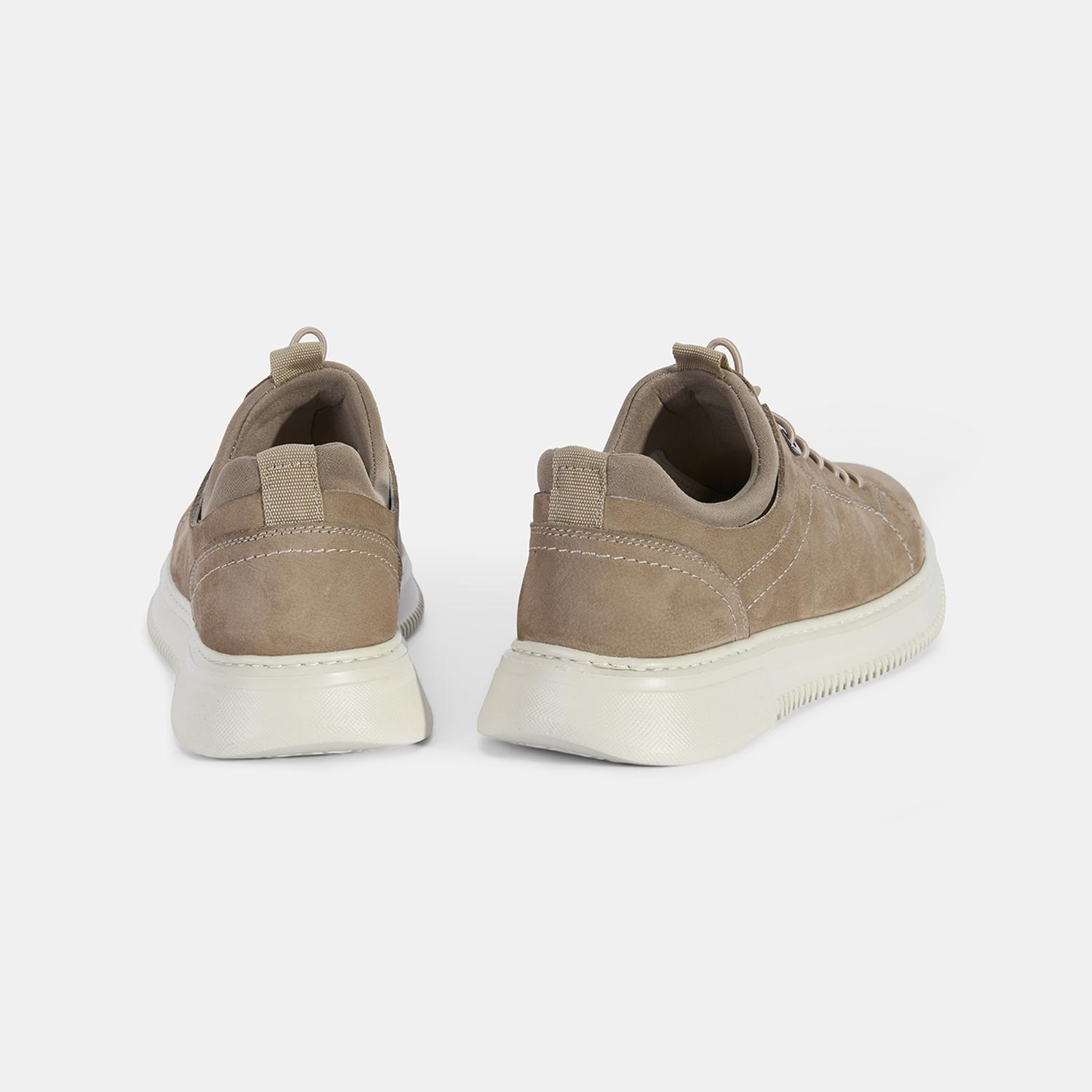 Erkek Vizon DesaComfort Lastik Bağcıklı Deri Sneaker