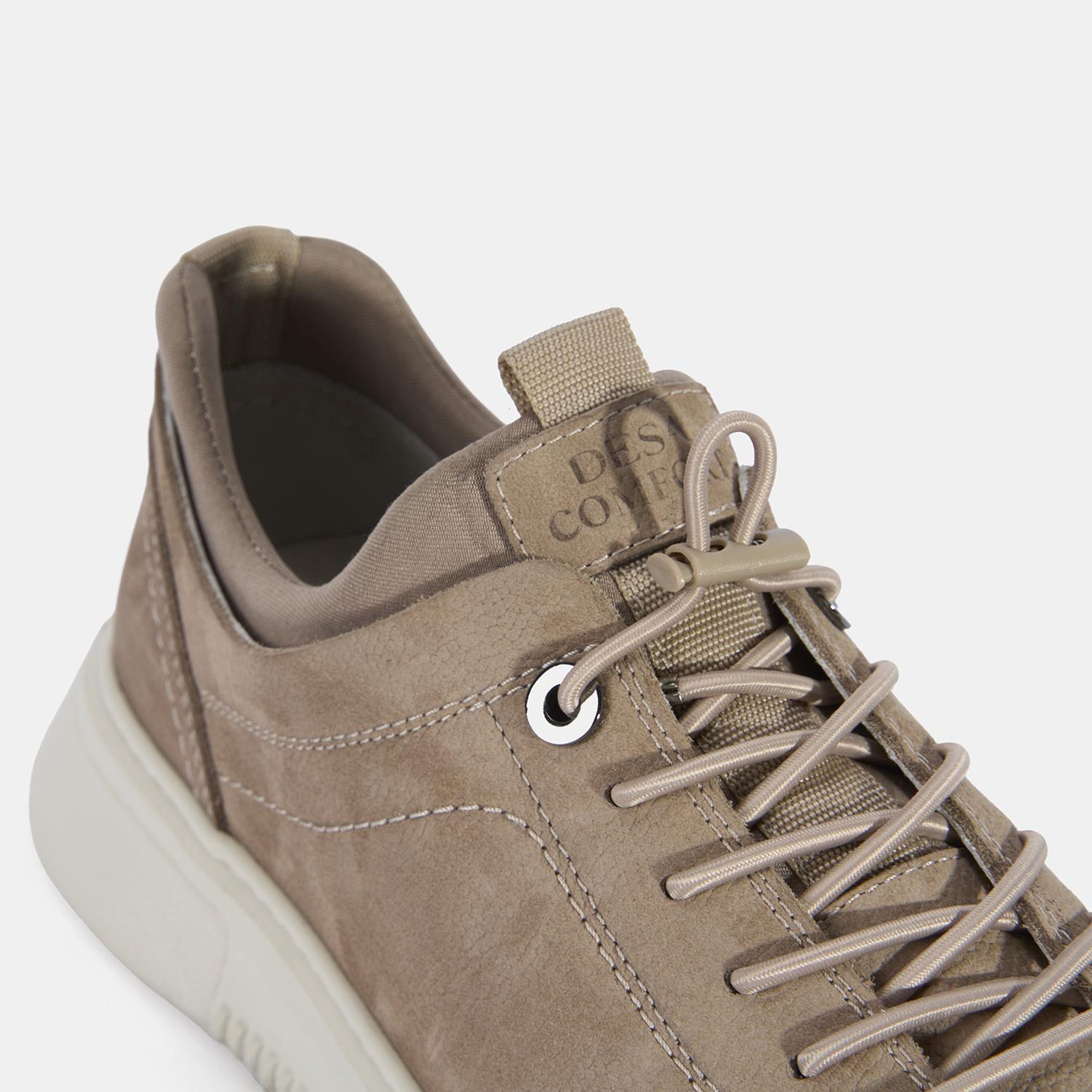 Erkek Vizon DesaComfort Lastik Bağcıklı Deri Sneaker