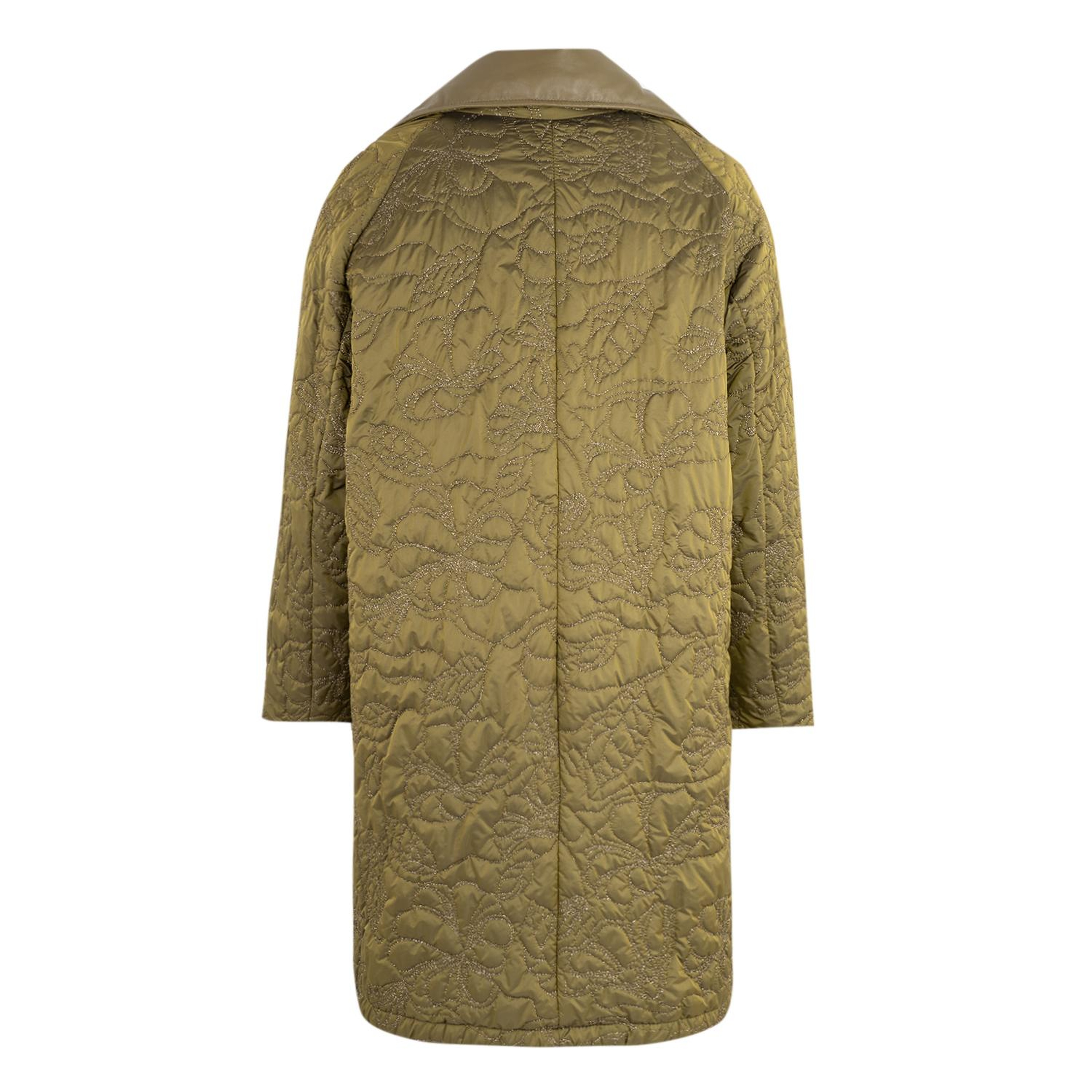 Azia Haki Kadın Çift Taraflı Deri Trençkot