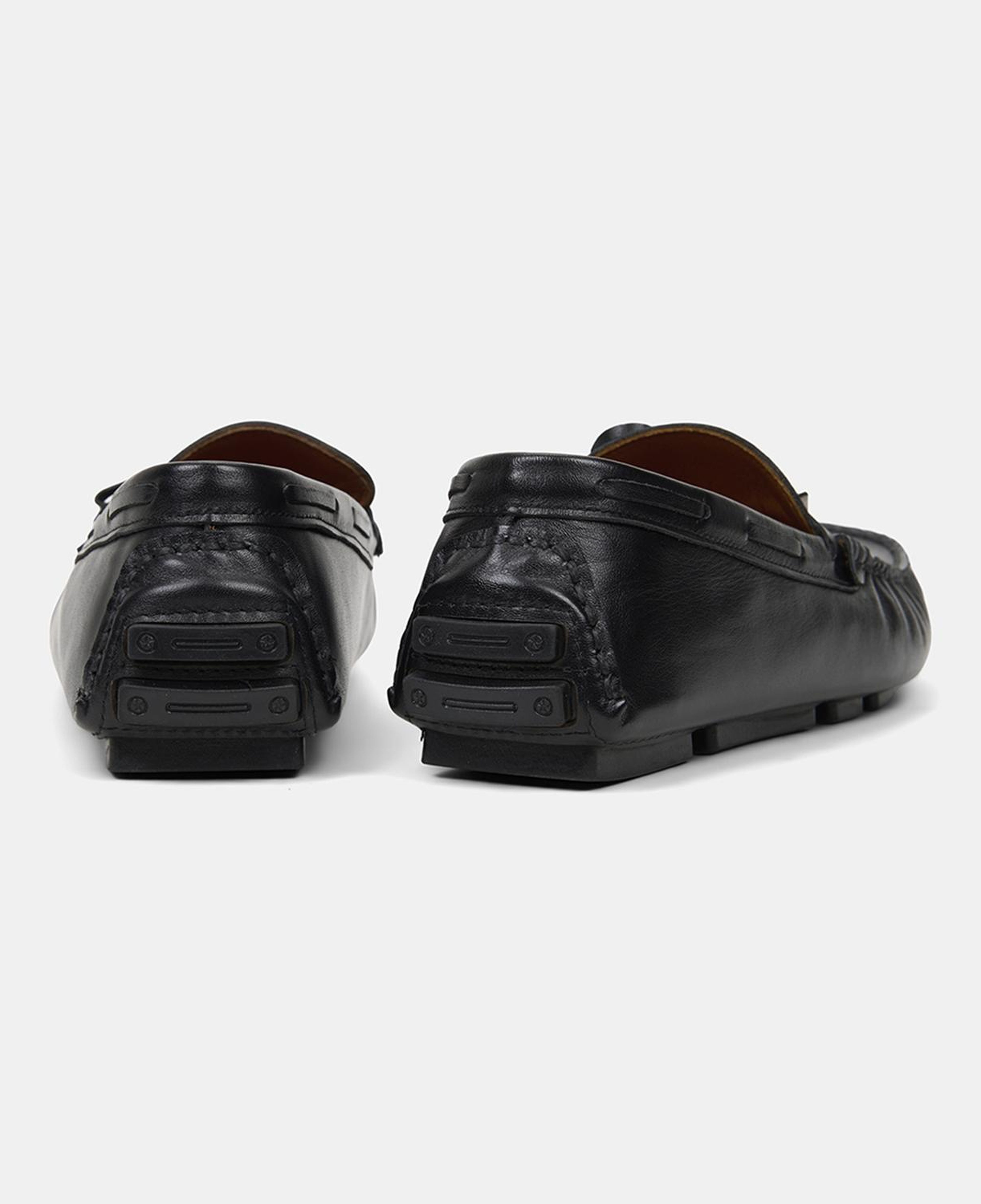 Erkek Siyah Bağcık Detaylı Deri Loafer