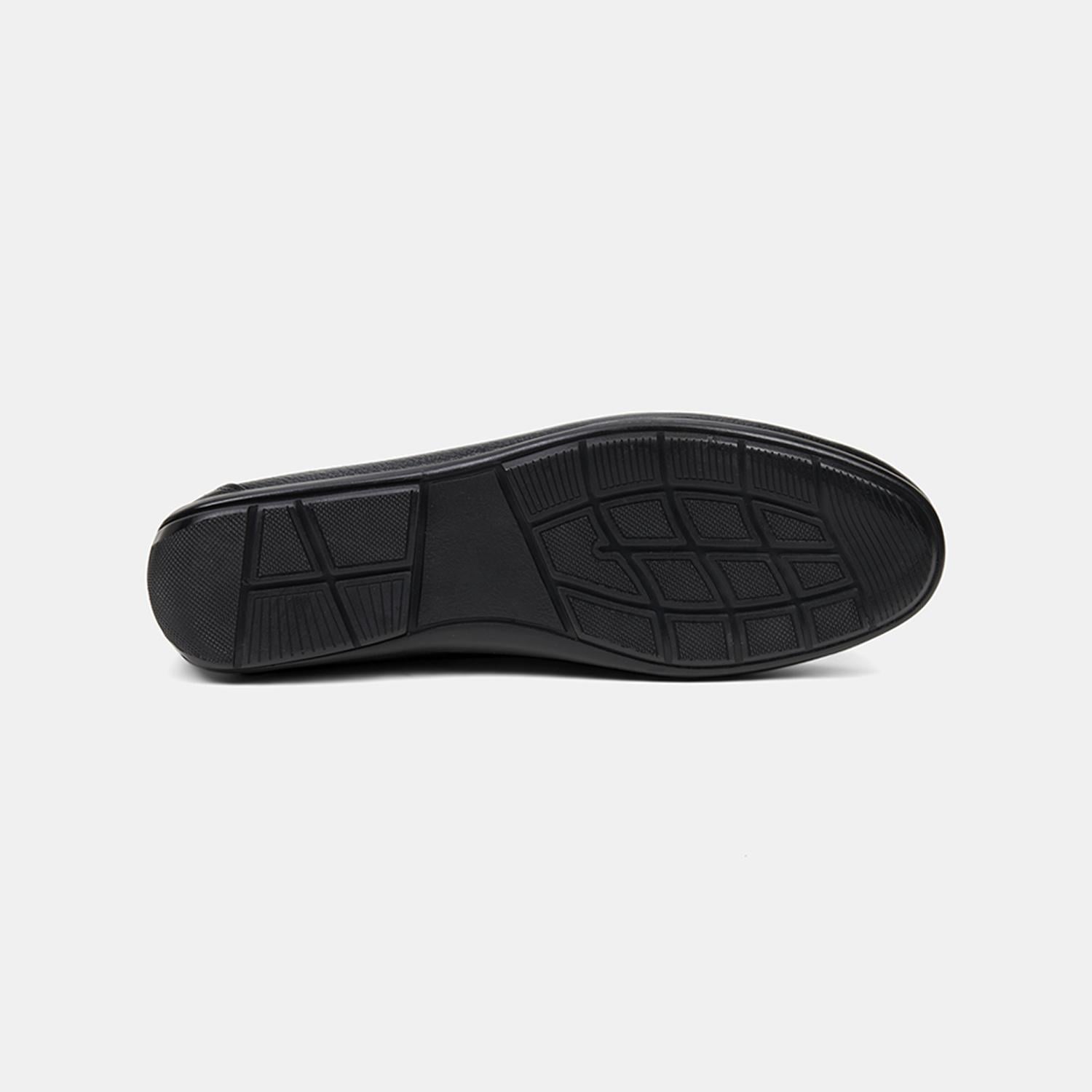 Erkek Siyah Püskül Detaylı Deri Loafer