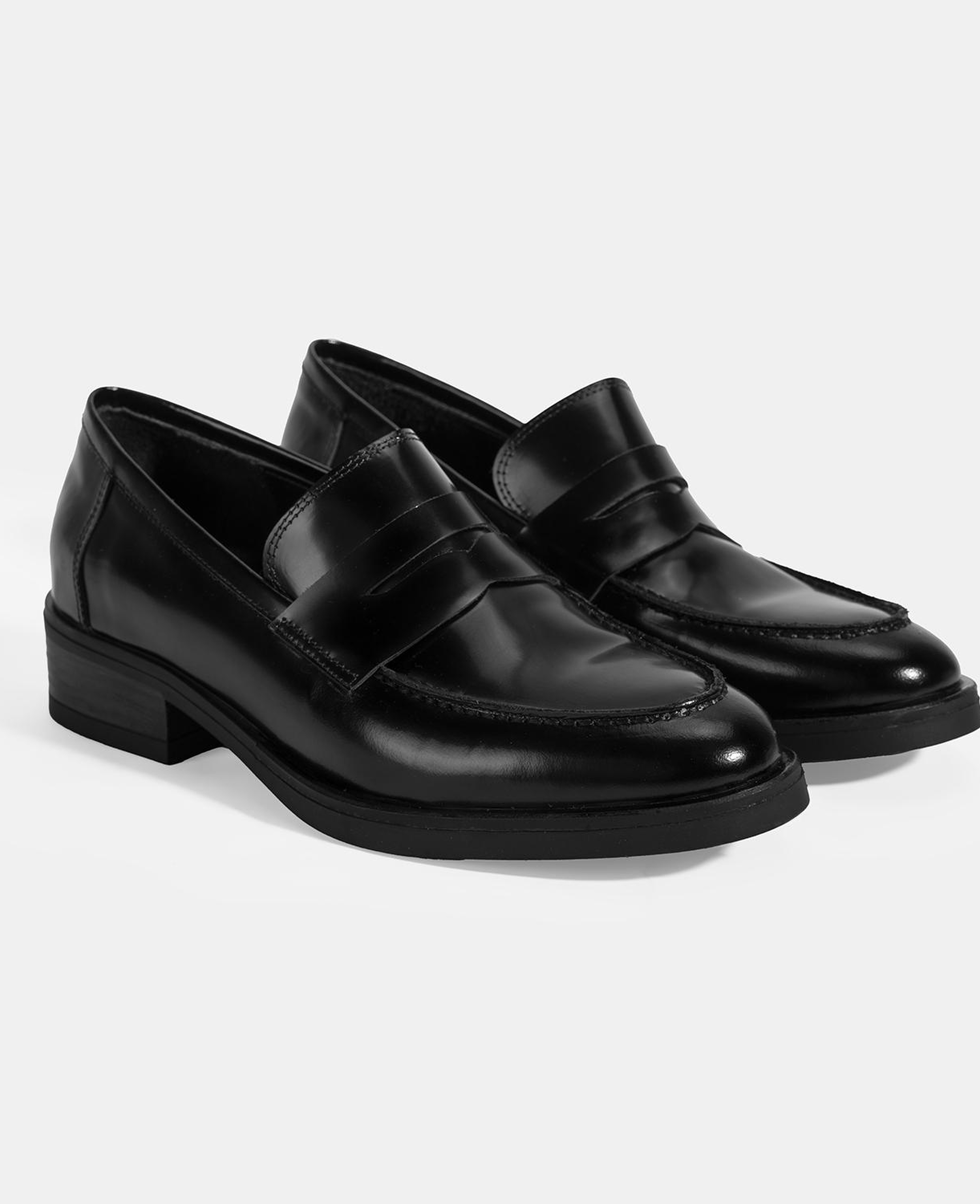 Kadın Siyah Deri Loafer