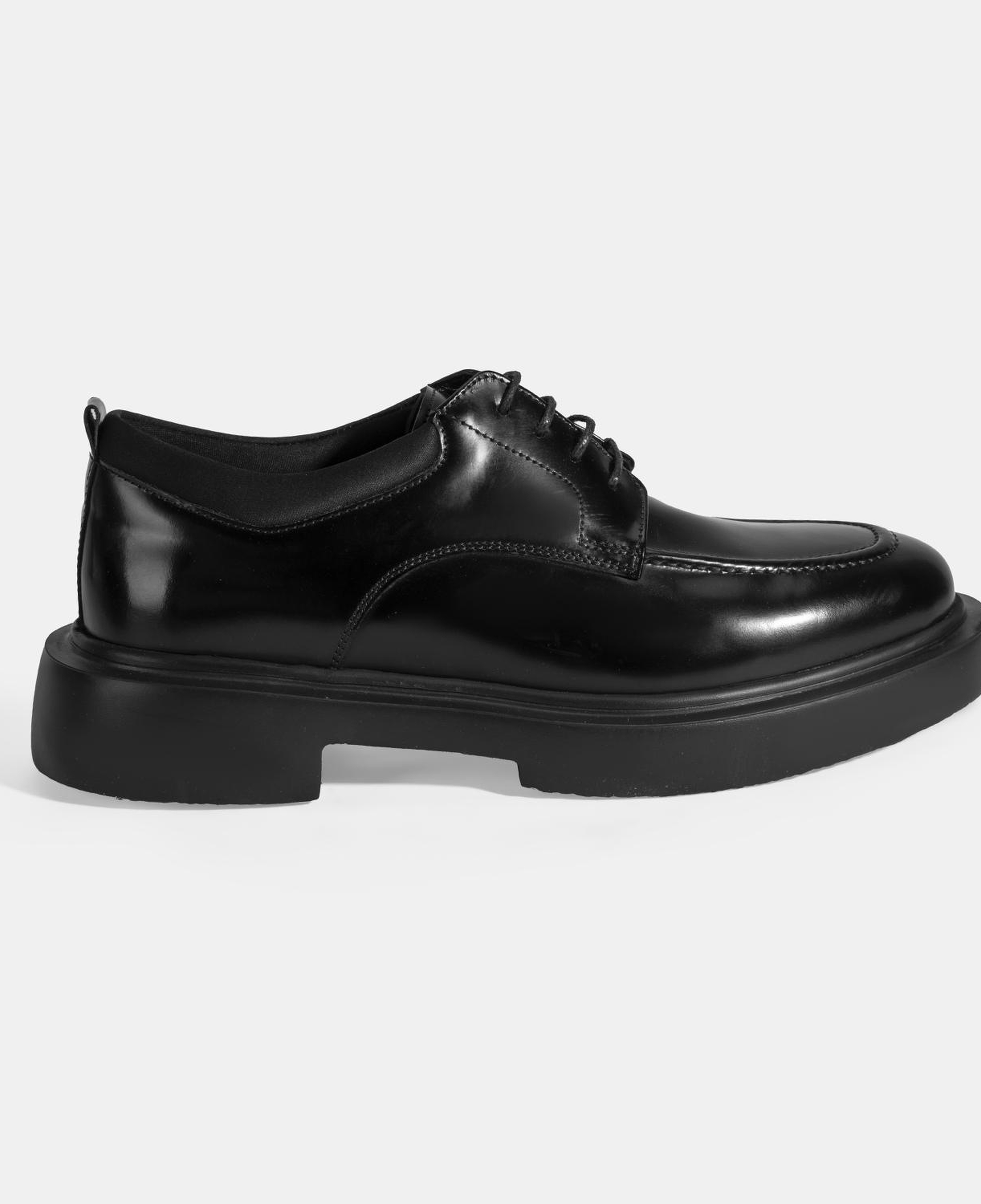 Erkek Siyah Bağcıklı Deri Günlük Ayakkabı