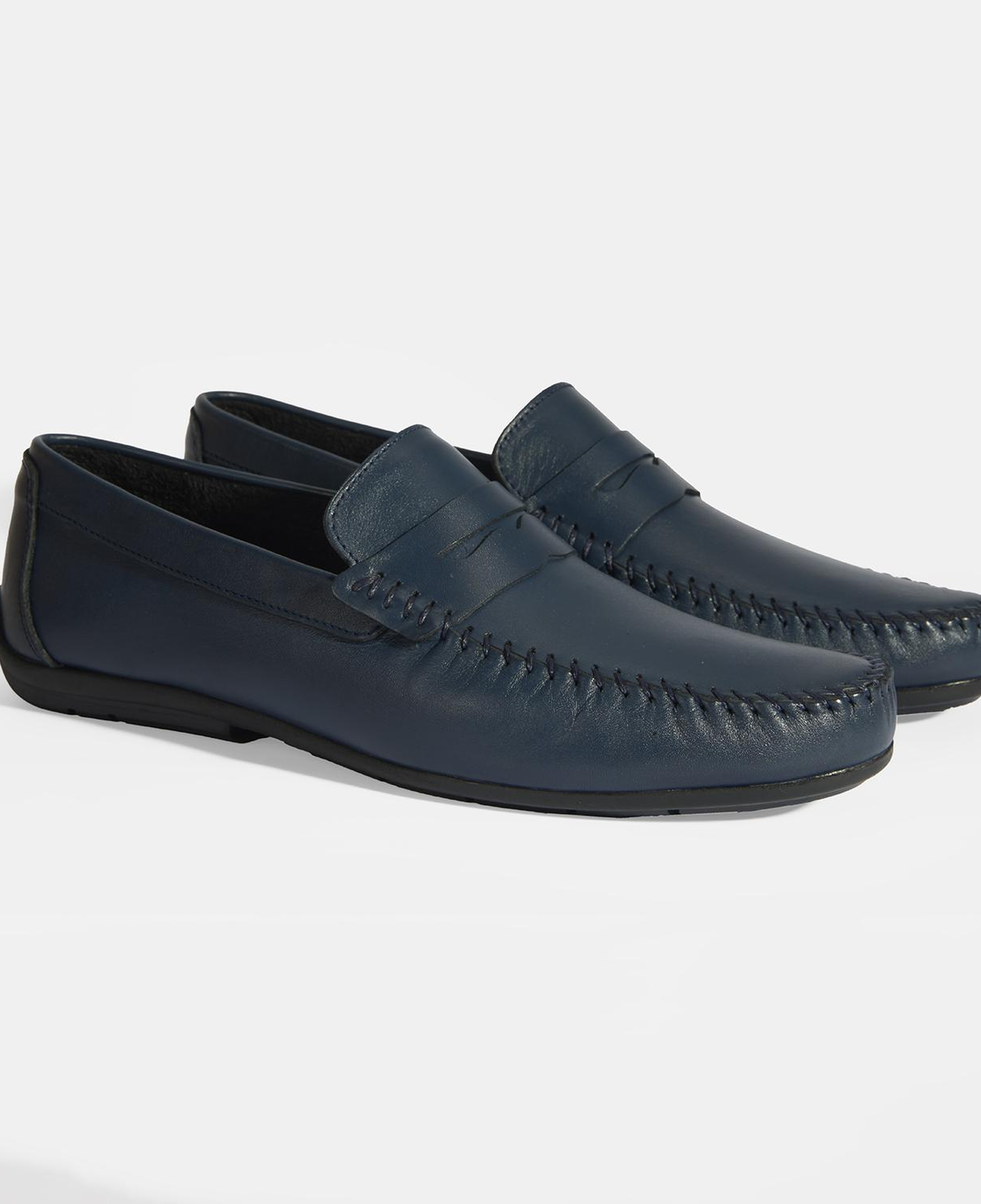 Jovian Lacivert Erkek Deri Slip-On Loafer