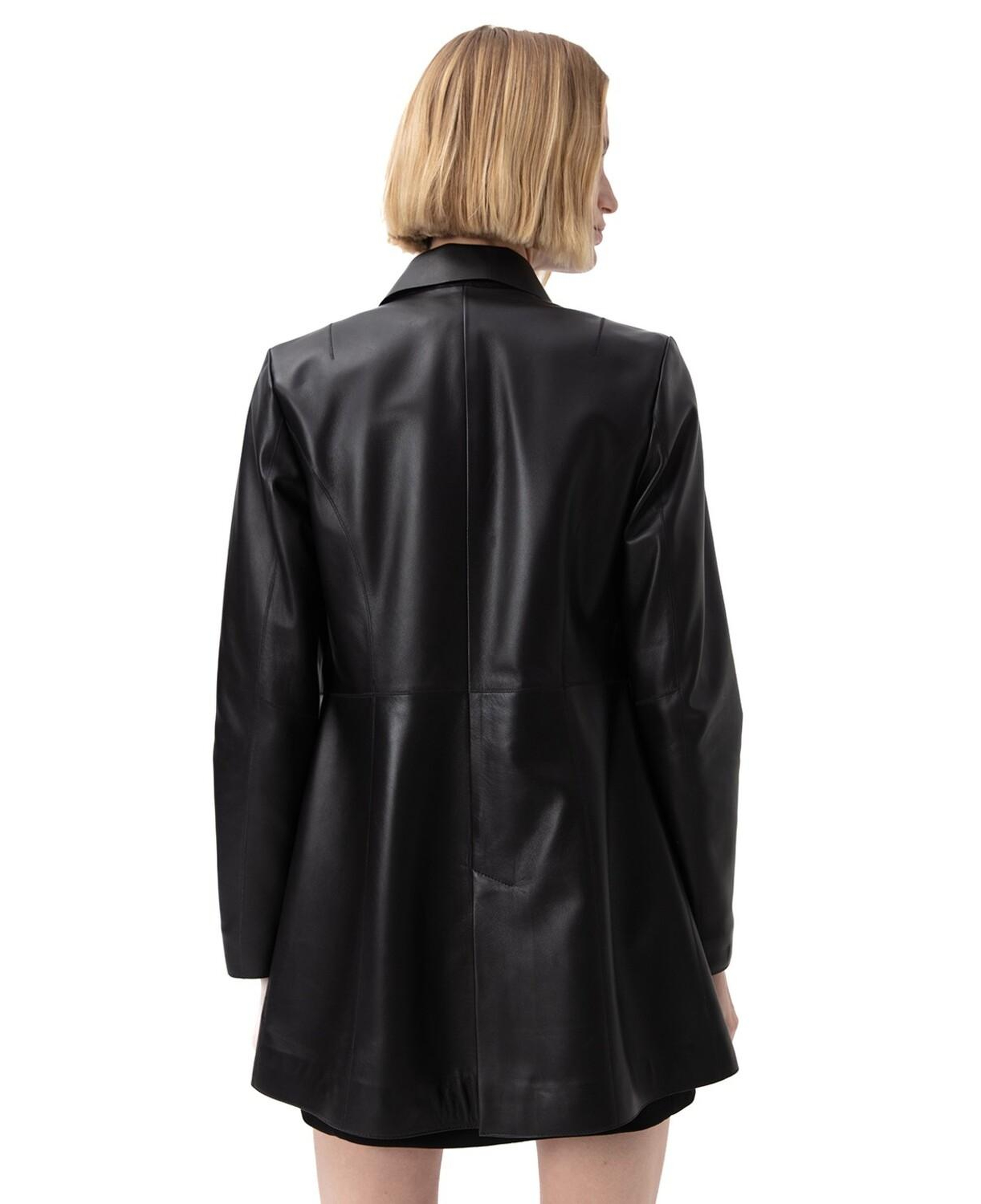 Catori Siyah Kadın Deri Trençkot