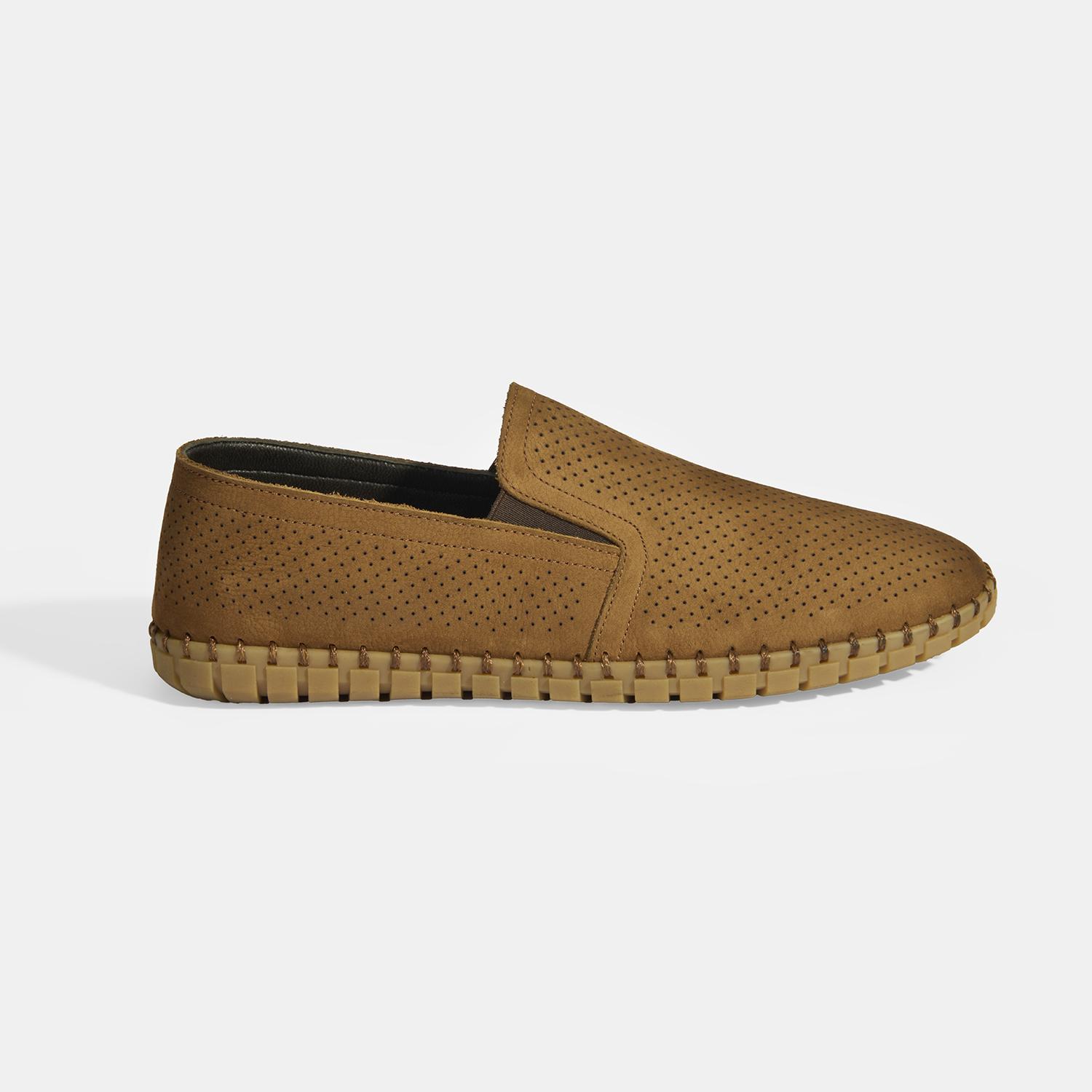 Dislina Taba Erkek Deri Slip-On Günlük Ayakkabı