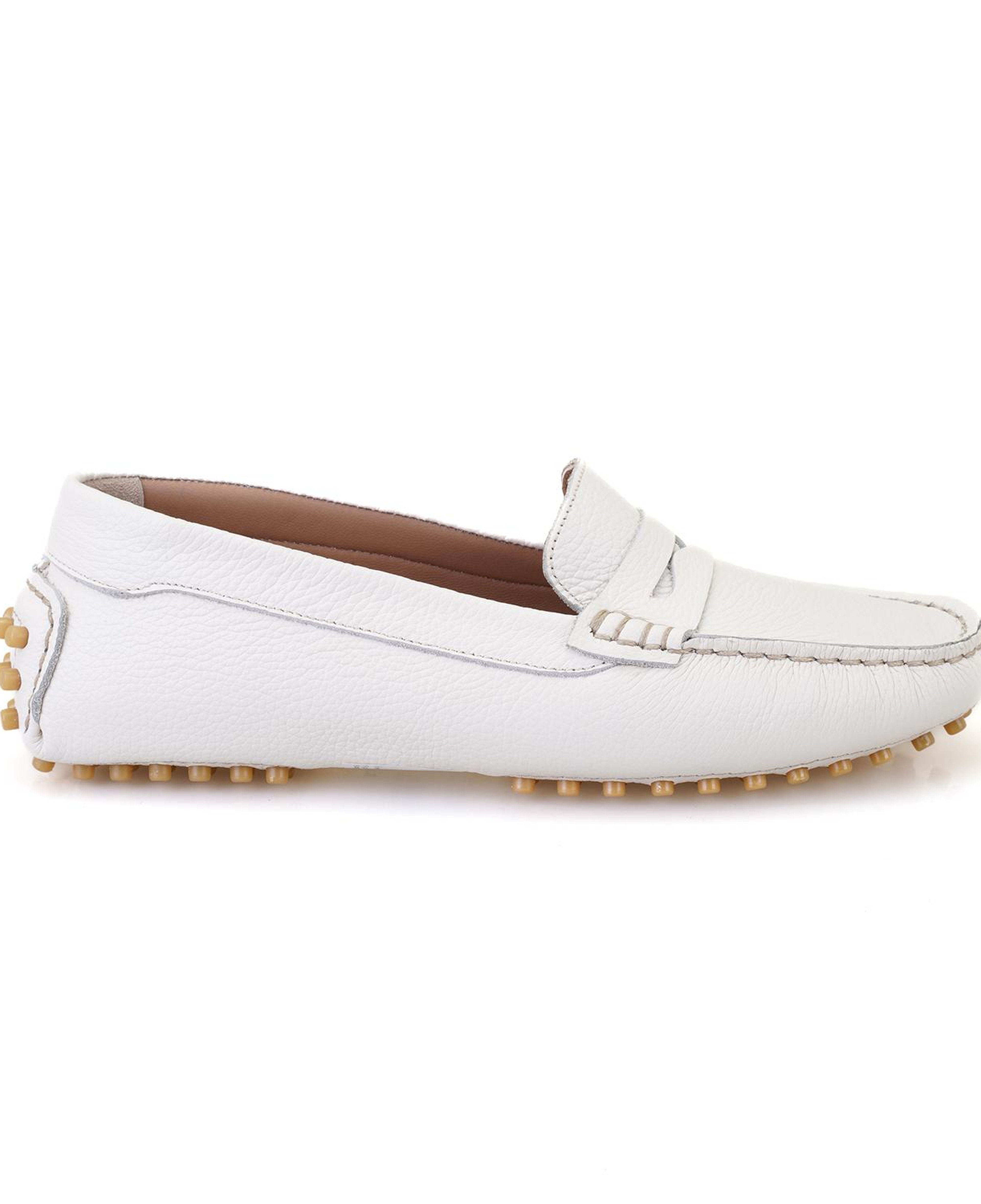 Kadın Beyaz Deri Loafer