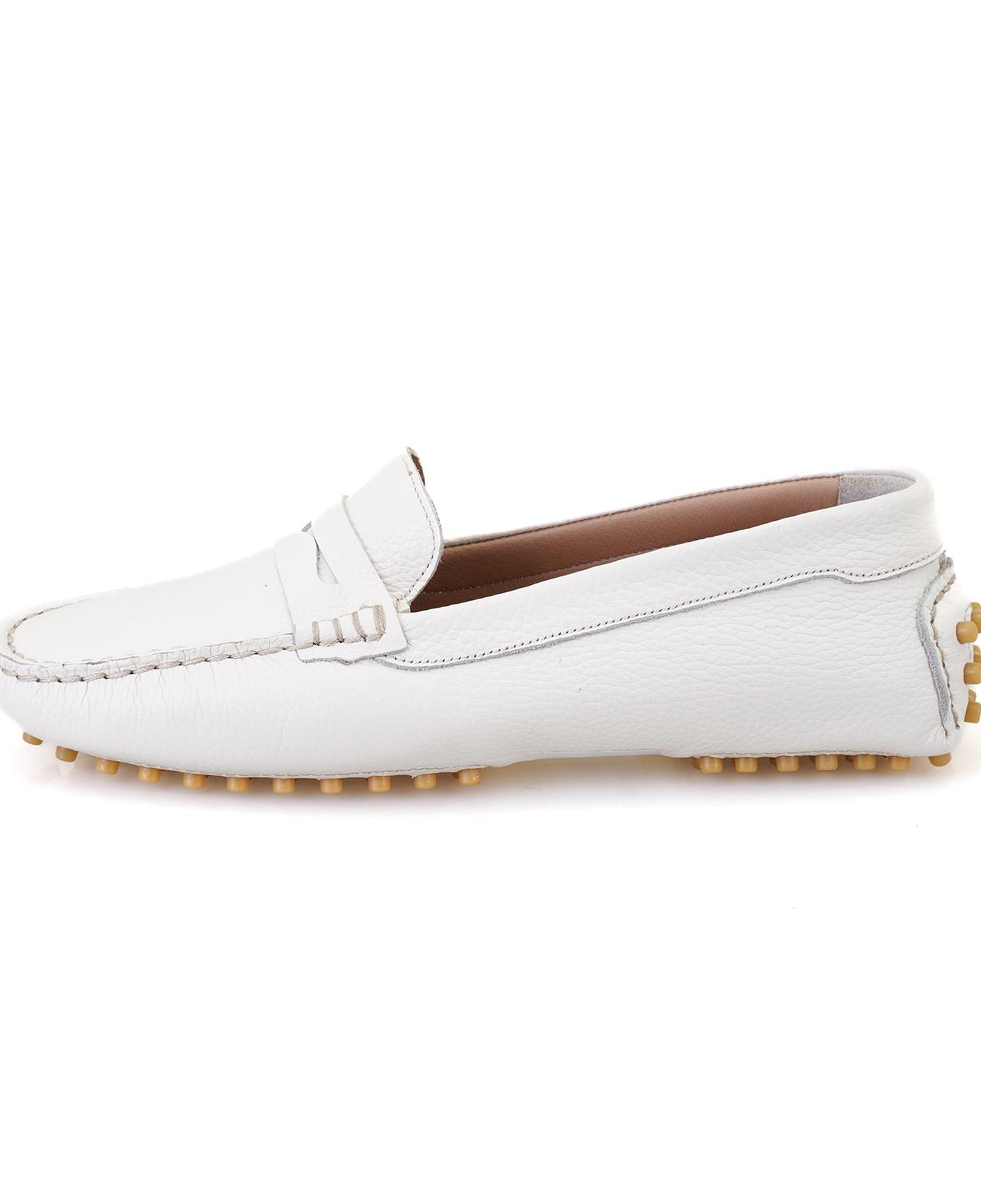 Kadın Beyaz Deri Loafer