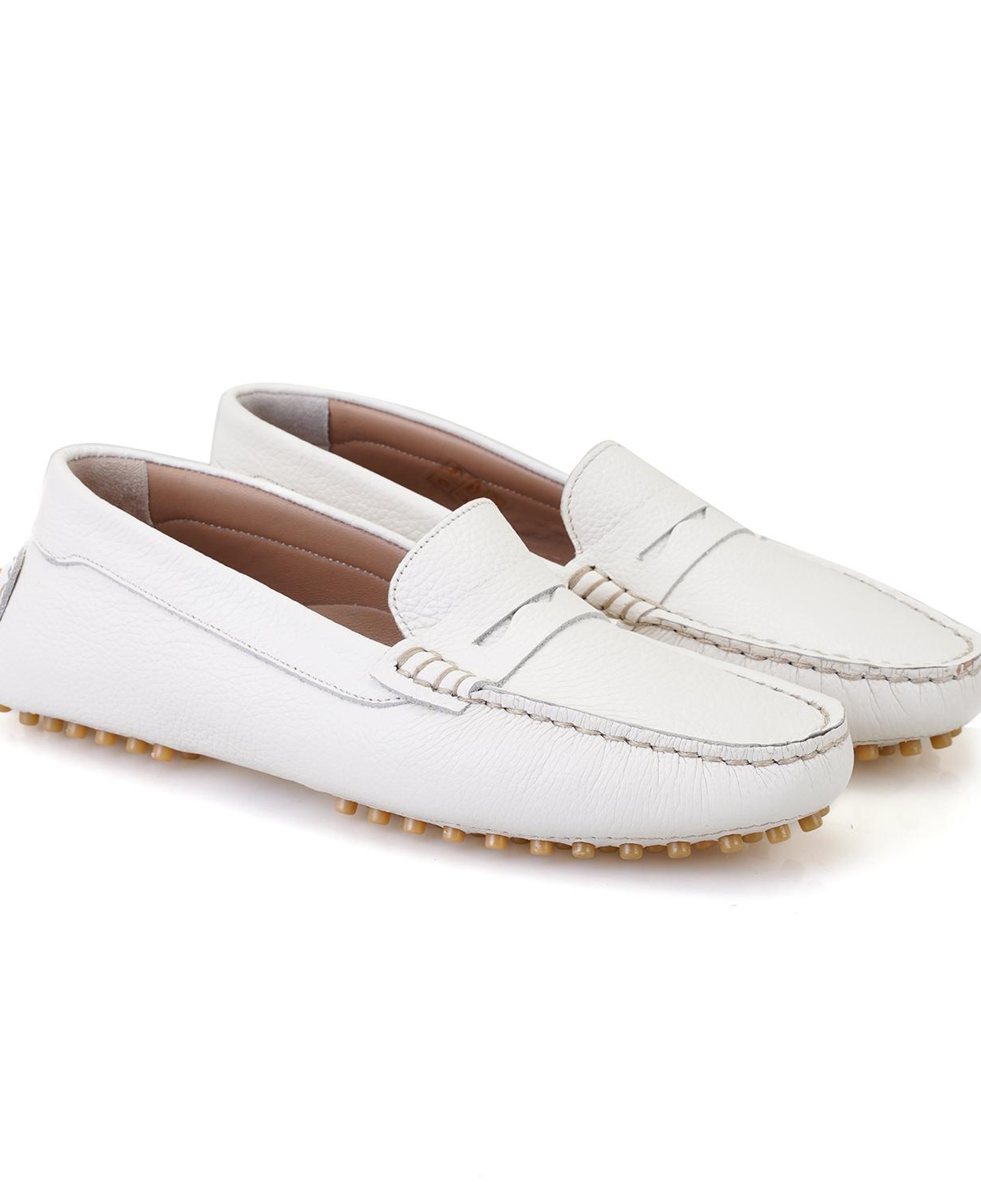 Kadın Beyaz Deri Loafer