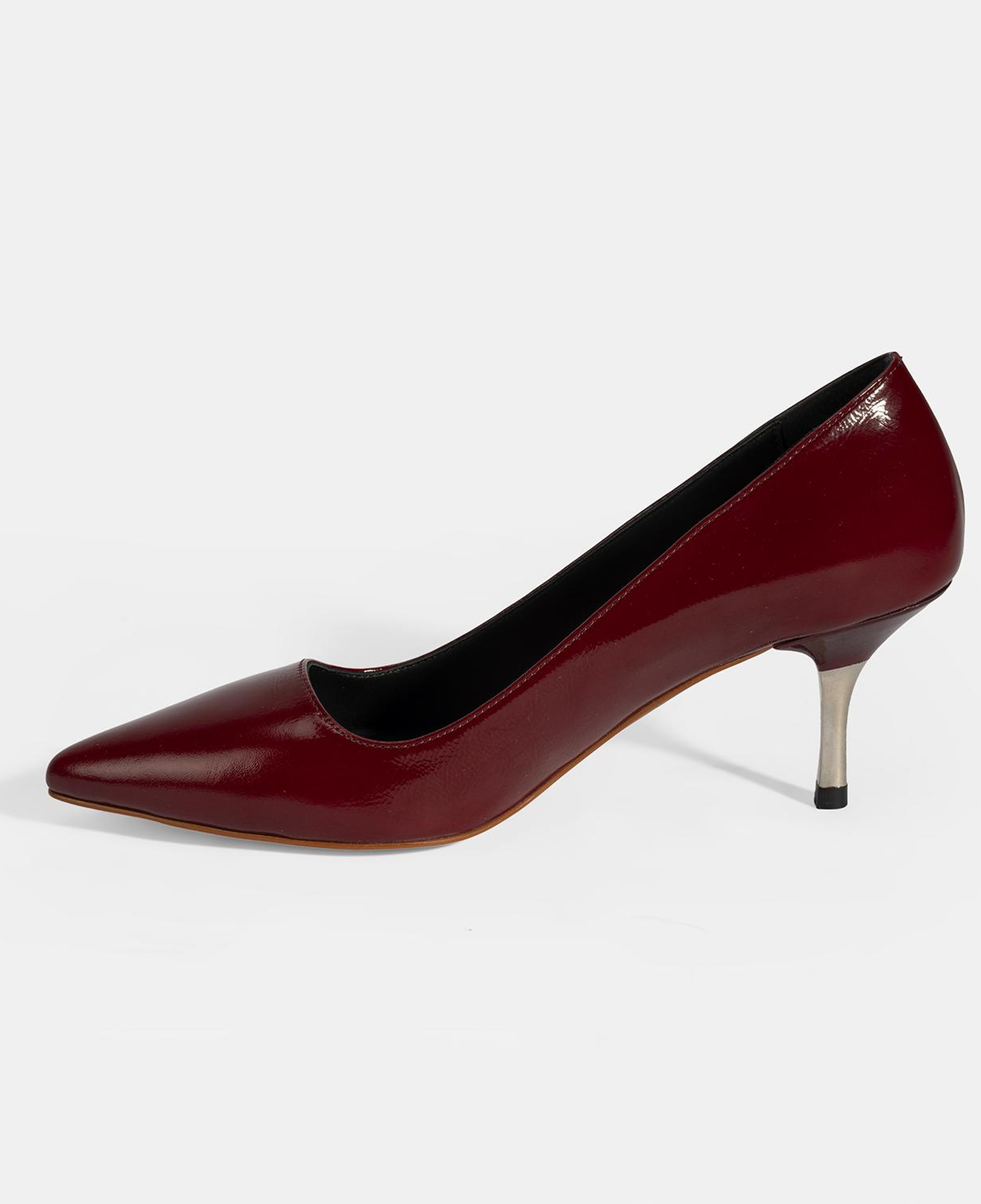 Kadın Bordo Deri Stiletto
