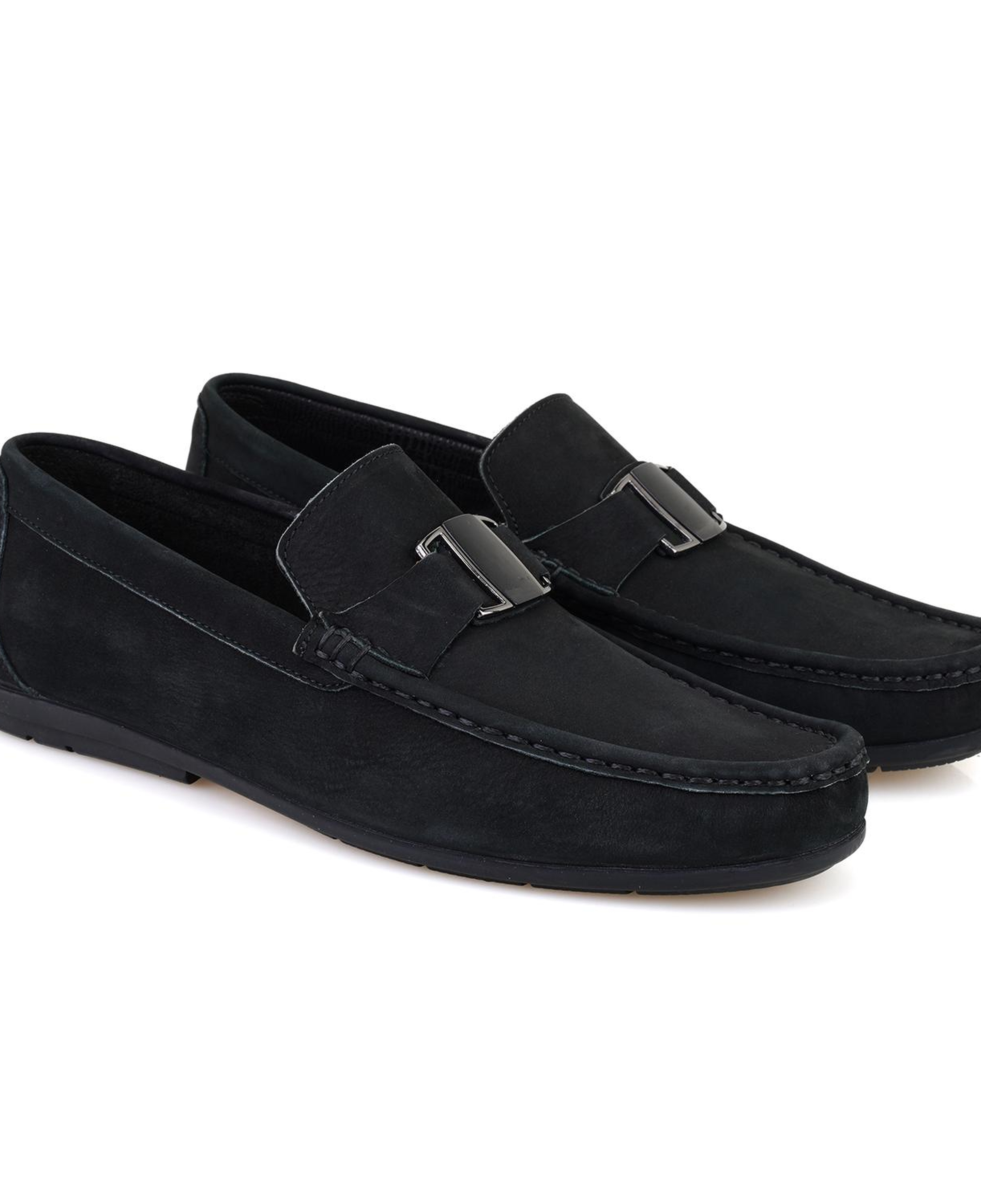 Craig Siyah Erkek Süet Deri Loafer