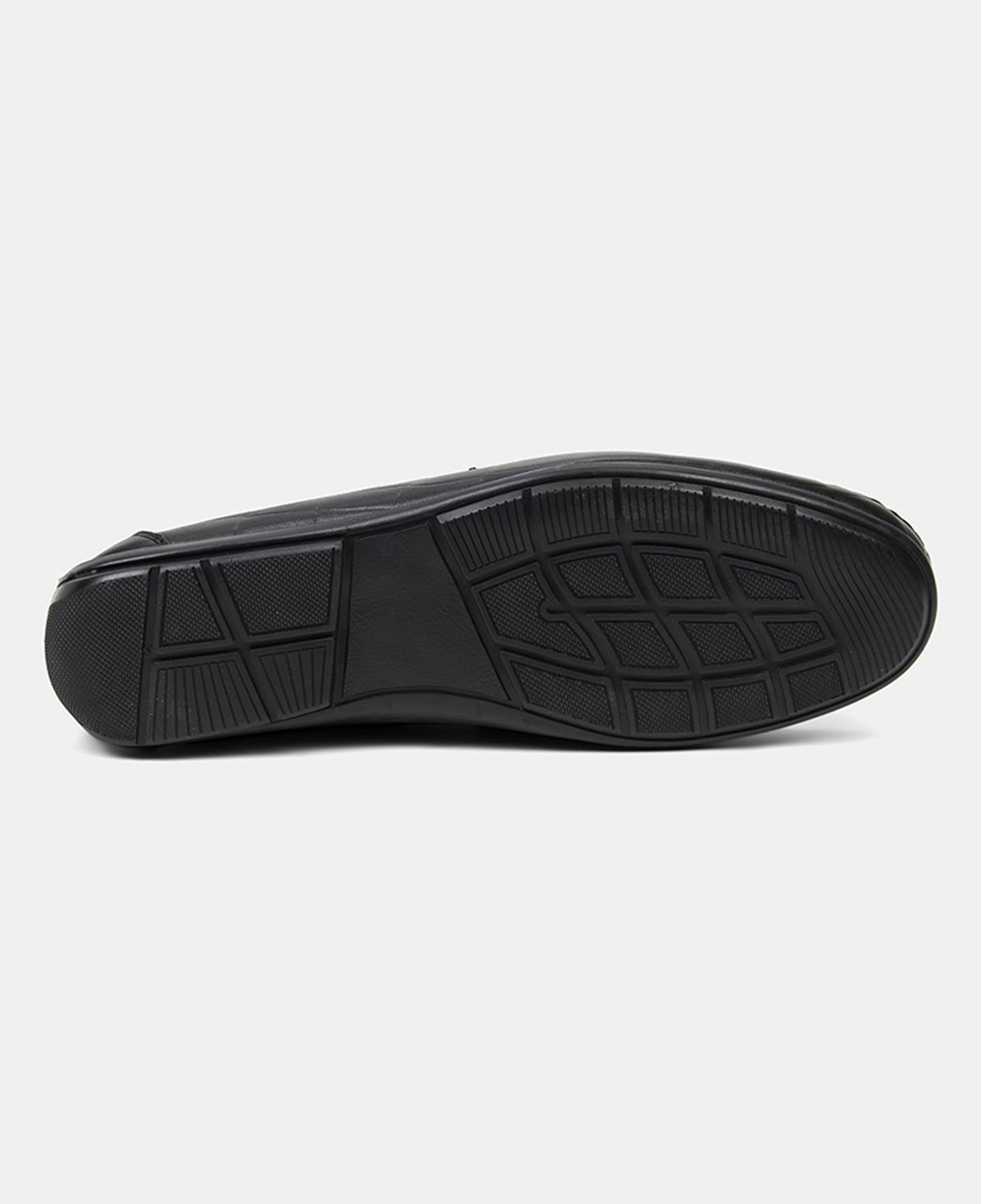 Erkek Siyah Kabartma Desenli Deri Loafer