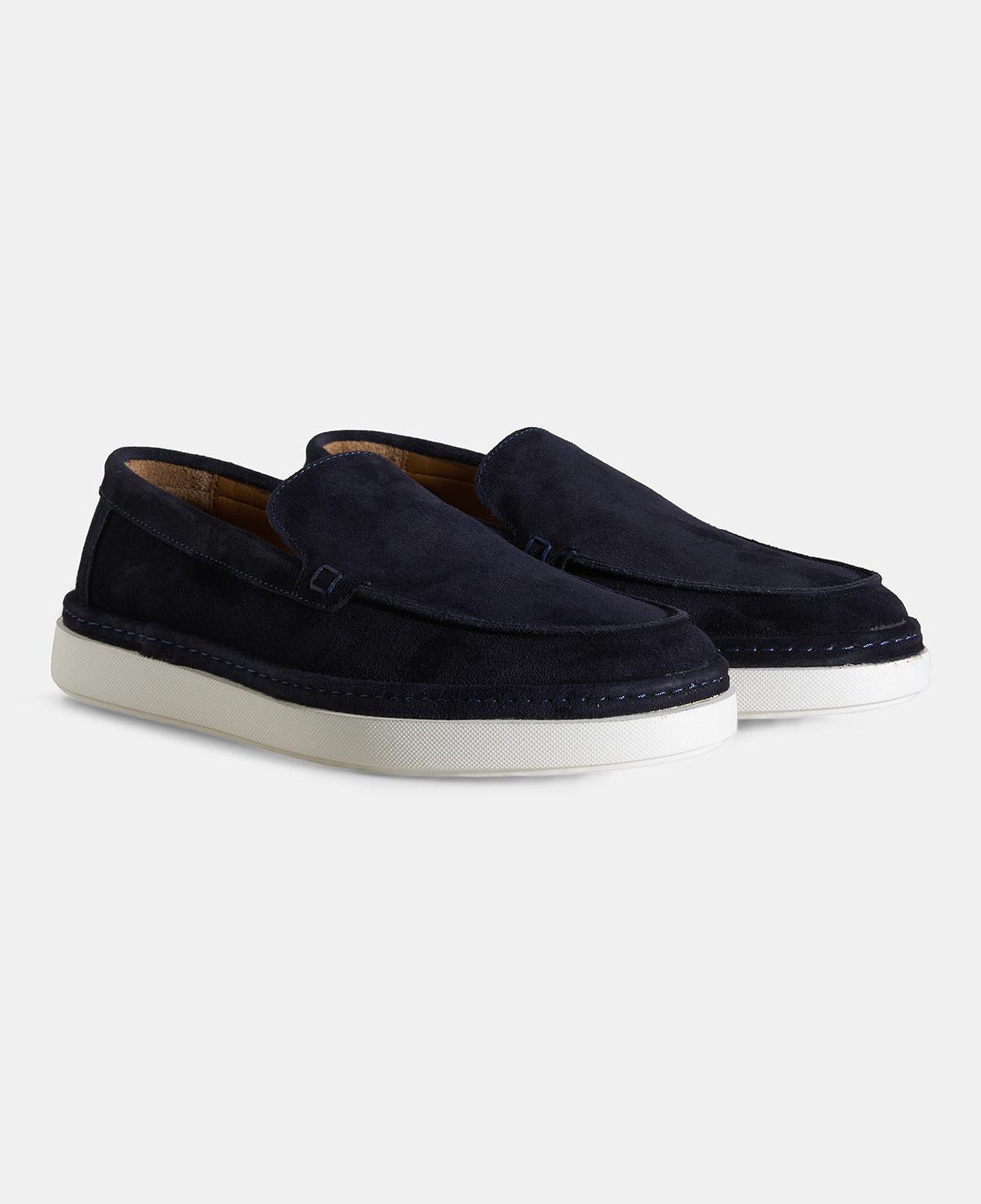 Erkek Lacivert Süet Deri Loafer