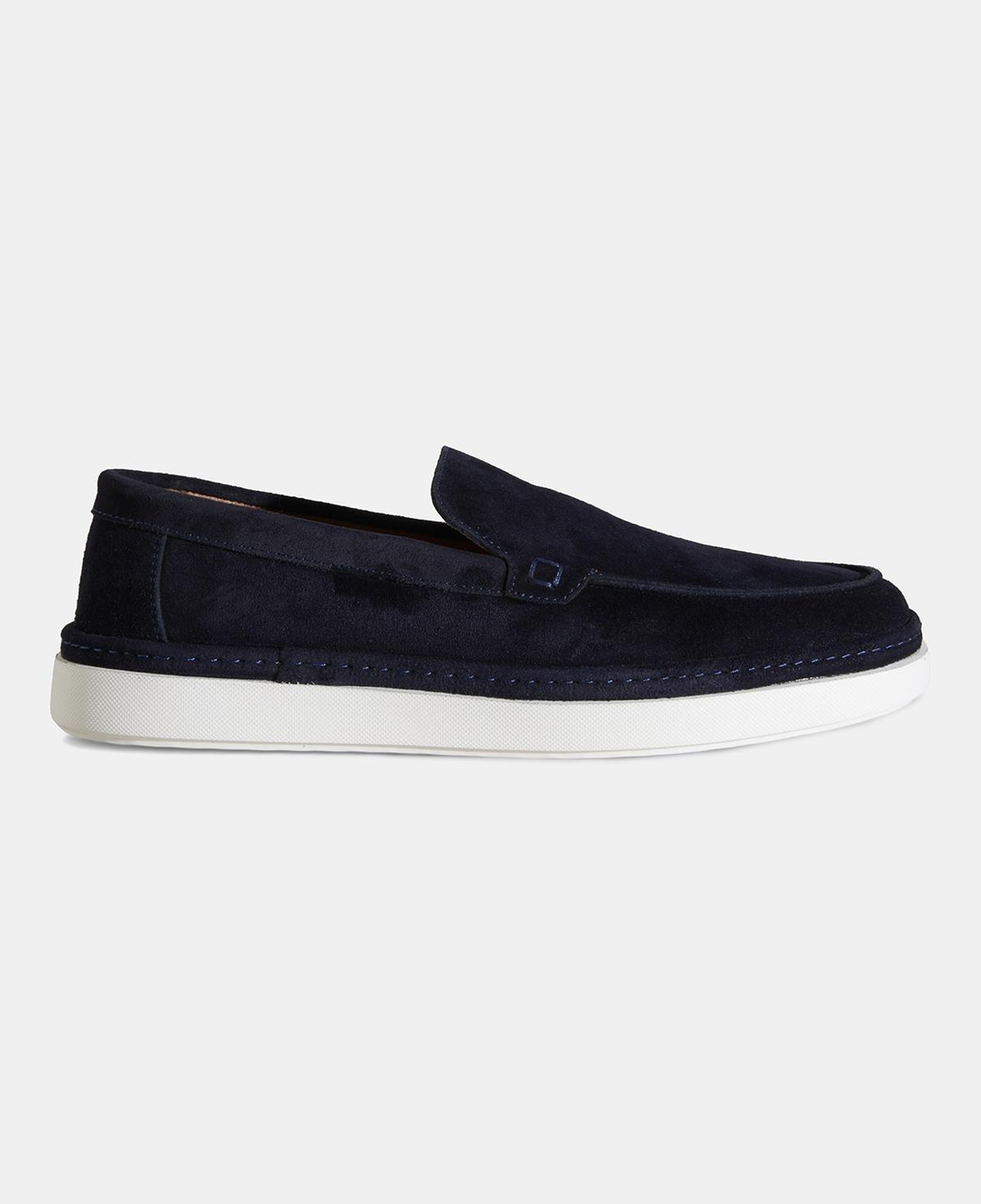 Erkek Lacivert Süet Deri Loafer