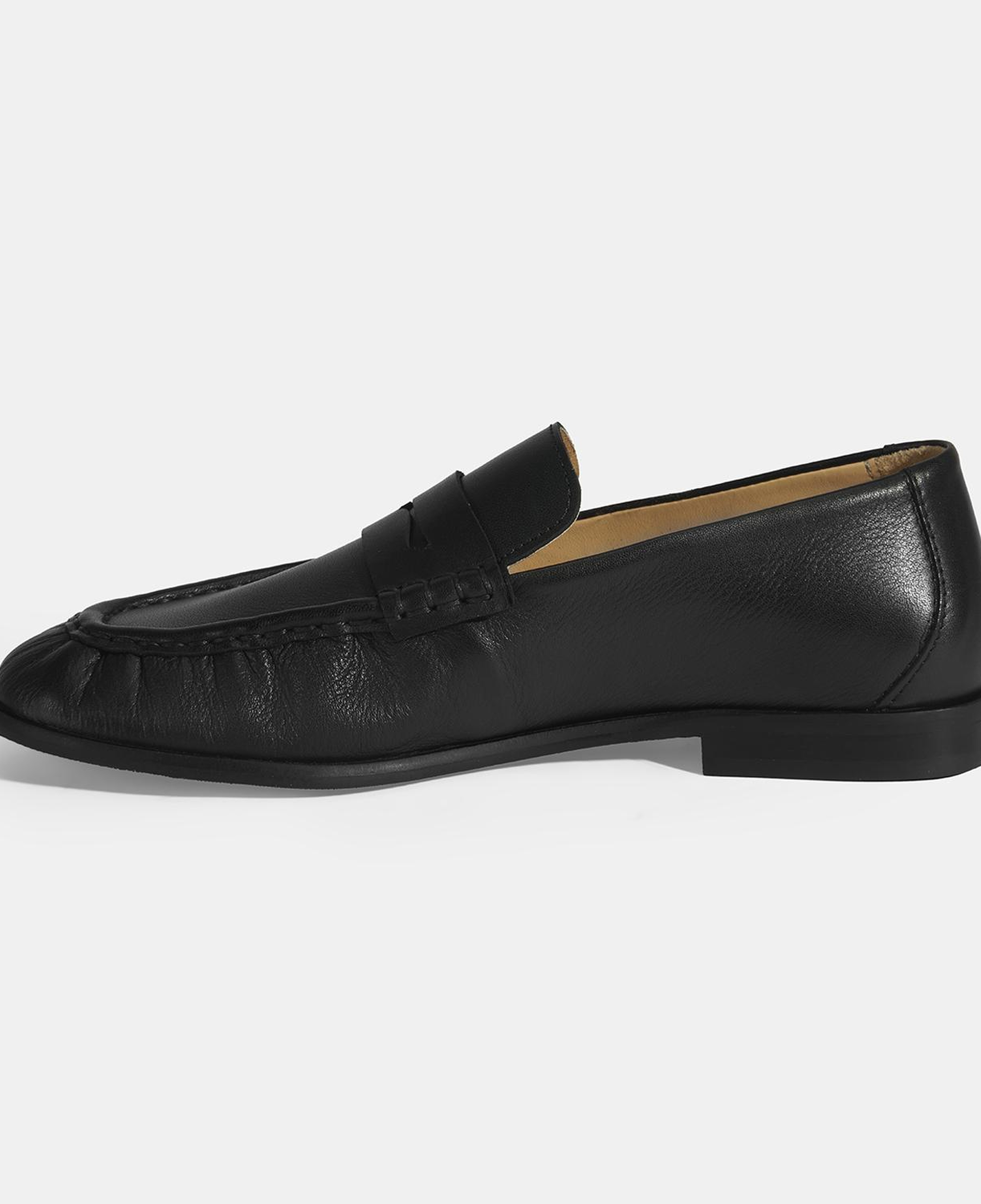 Kadın Siyah Slip-On Deri Loafer