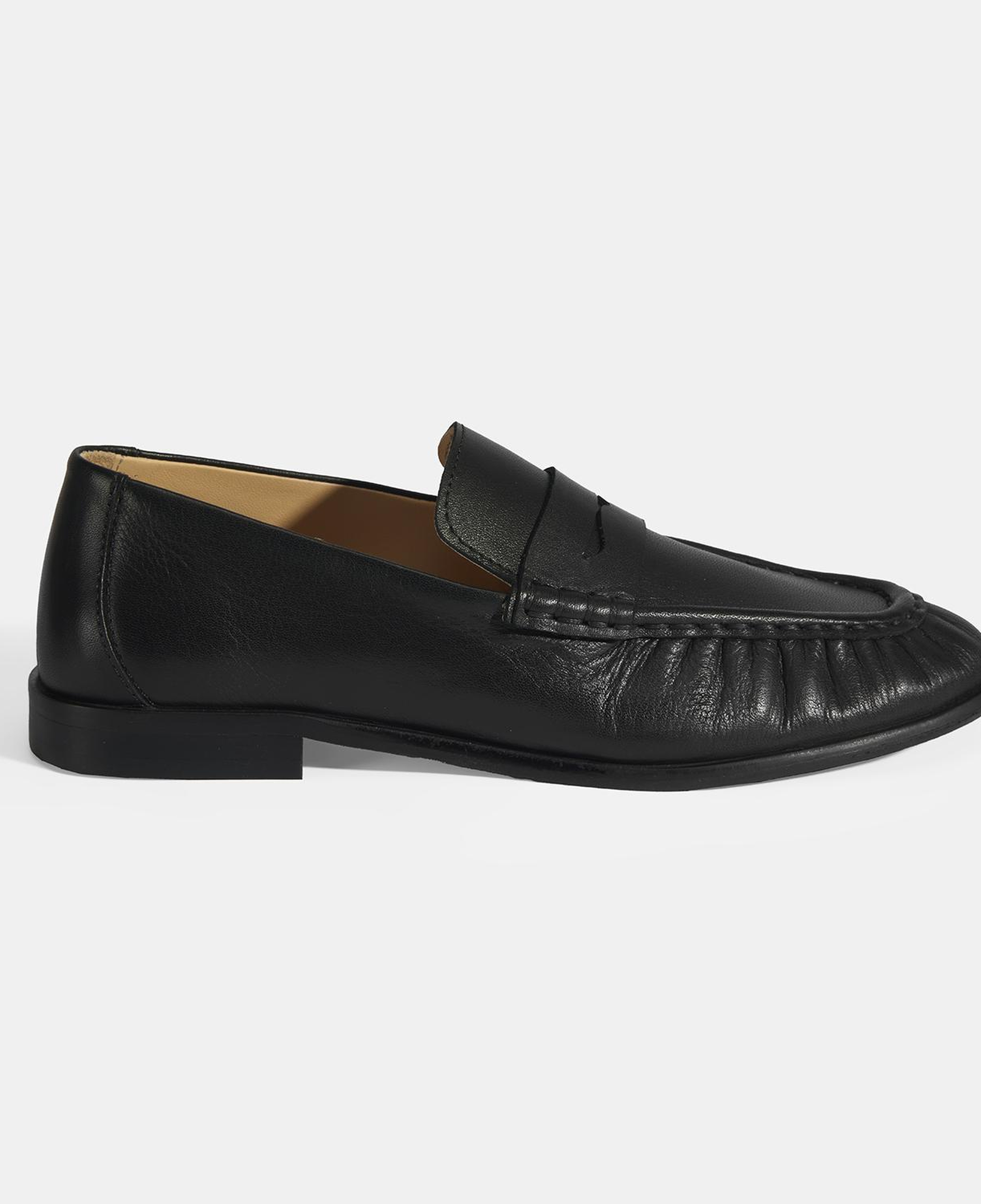 Kadın Siyah Slip-On Deri Loafer