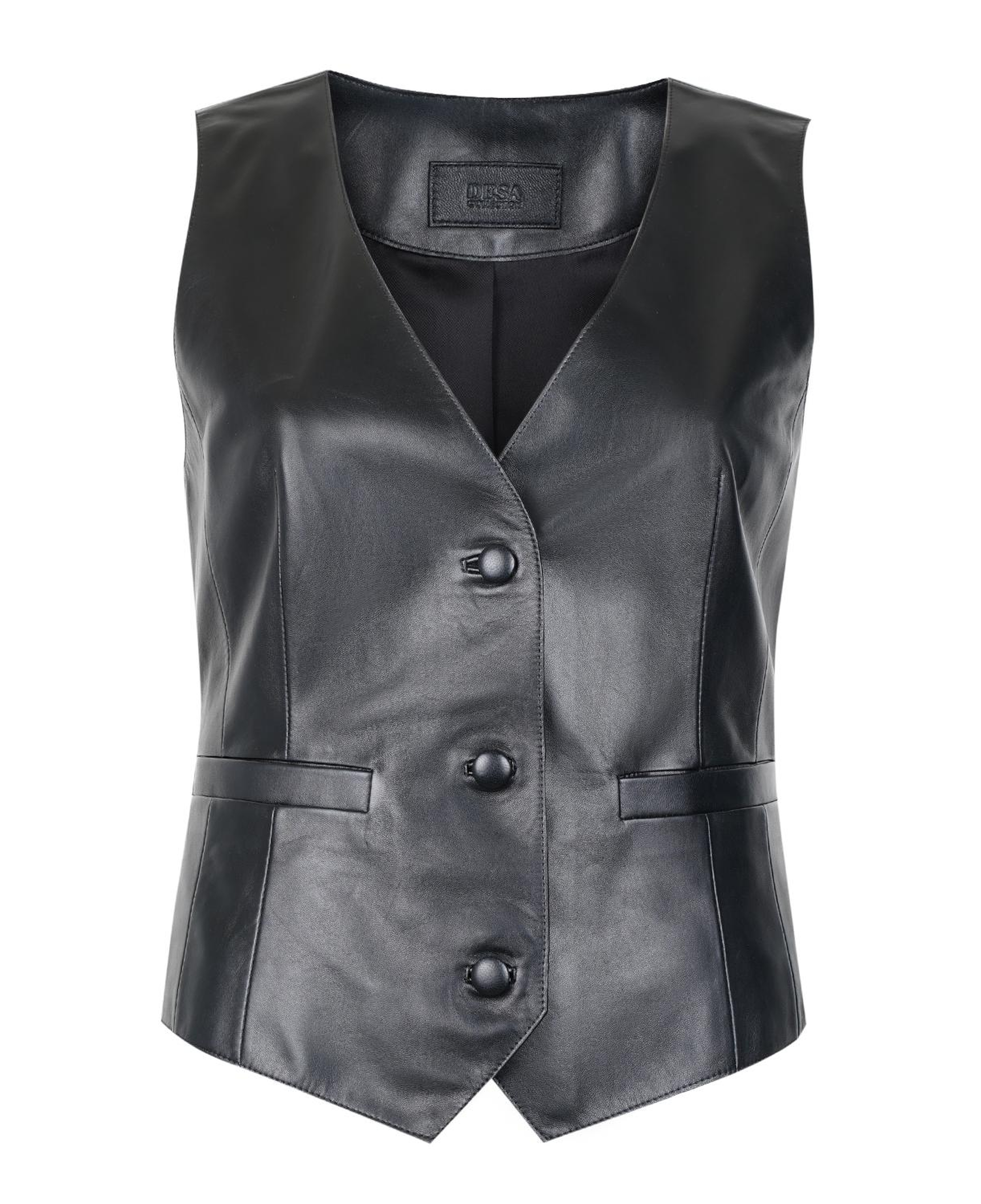 Itala Siyah Kadın Deri Yelek