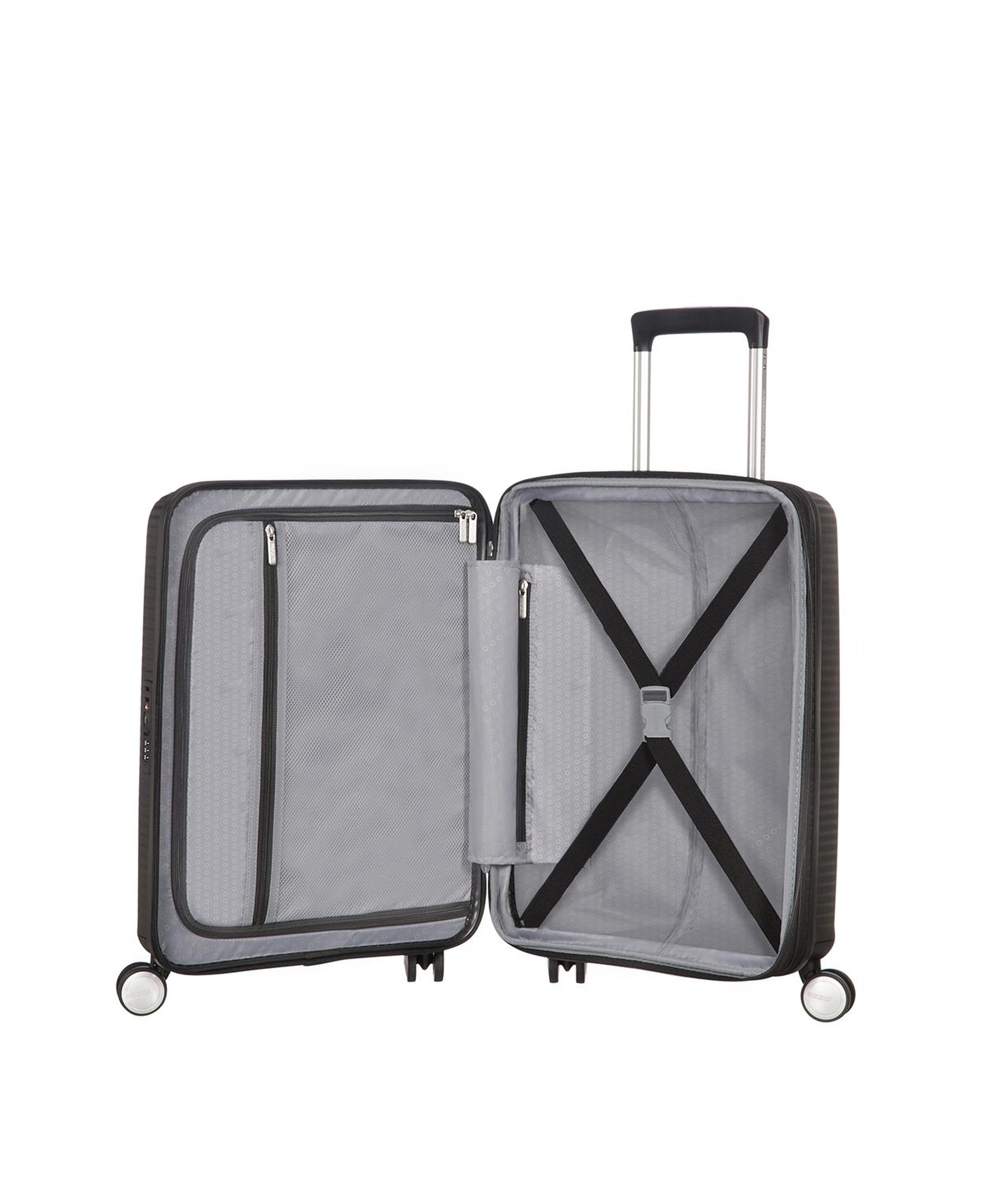 American Tourister Siyah Soundbox - Körüklü 55/20 Kabin Boy Sert Valiz