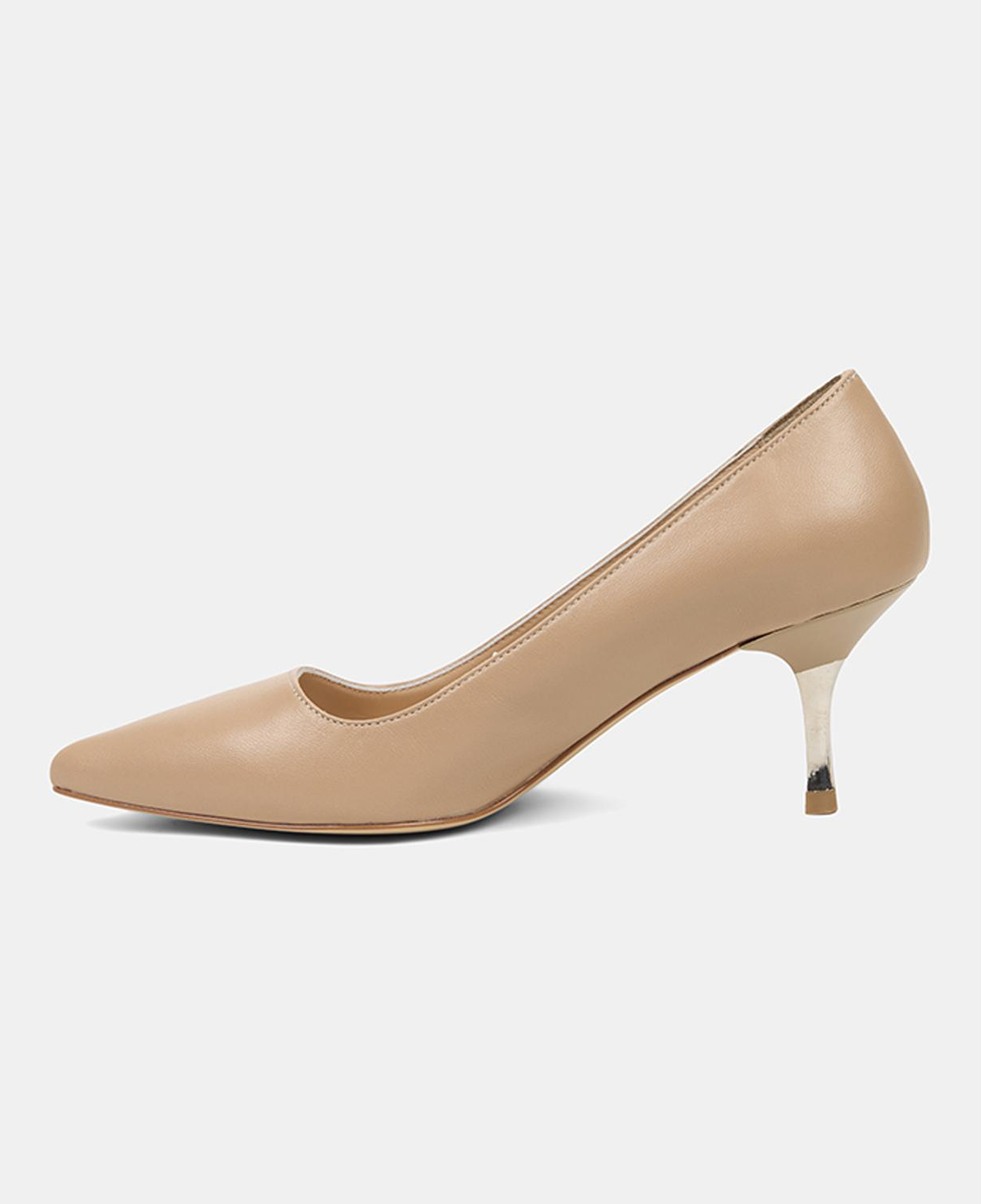 Kadın Ten Sivri Burunlu Deri Stiletto