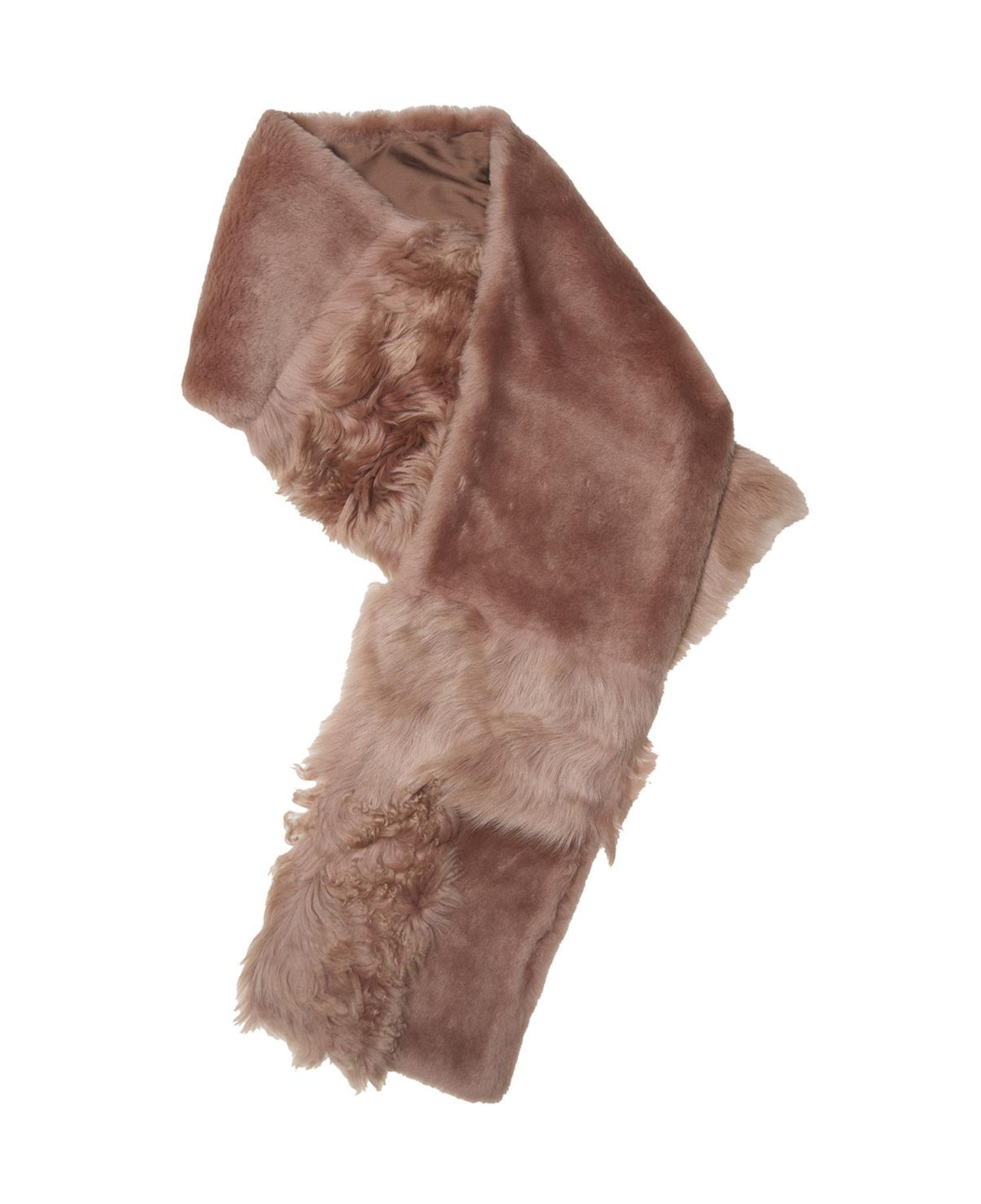 Miranna Pembe Kadın Kürk Şal Yaka