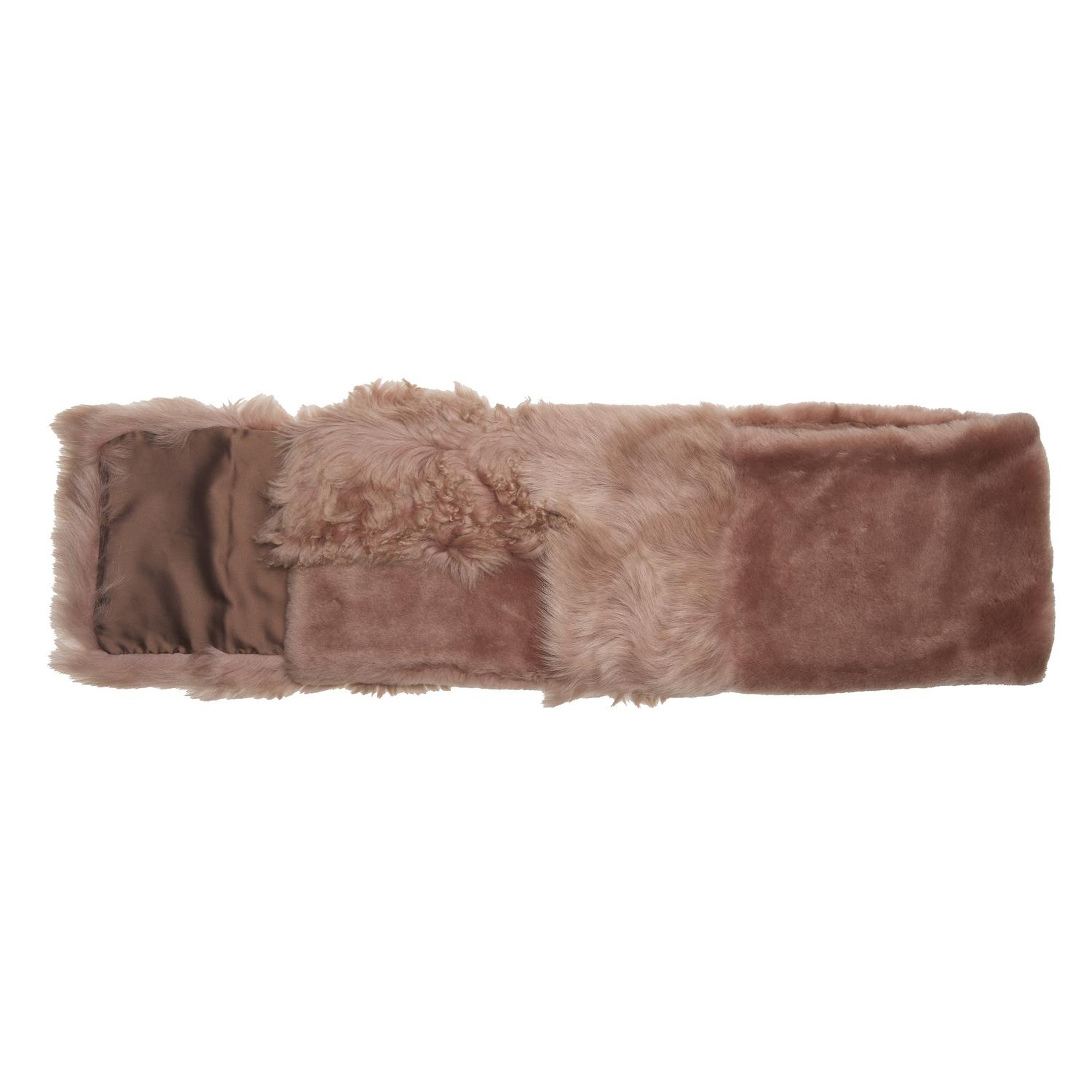 Miranna Pembe Kadın Kürk Şal Yaka