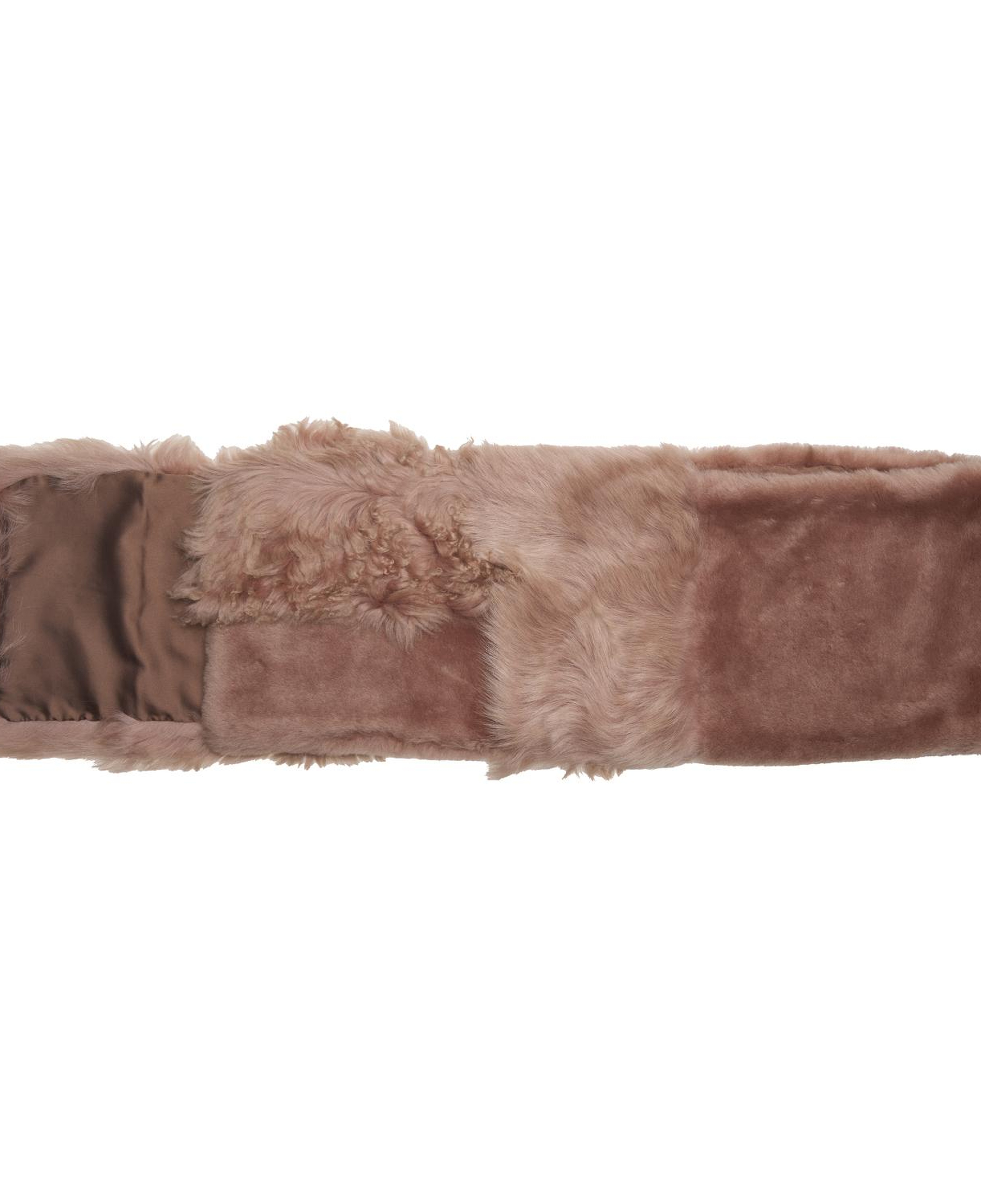 Miranna Pembe Kadın Kürk Şal Yaka