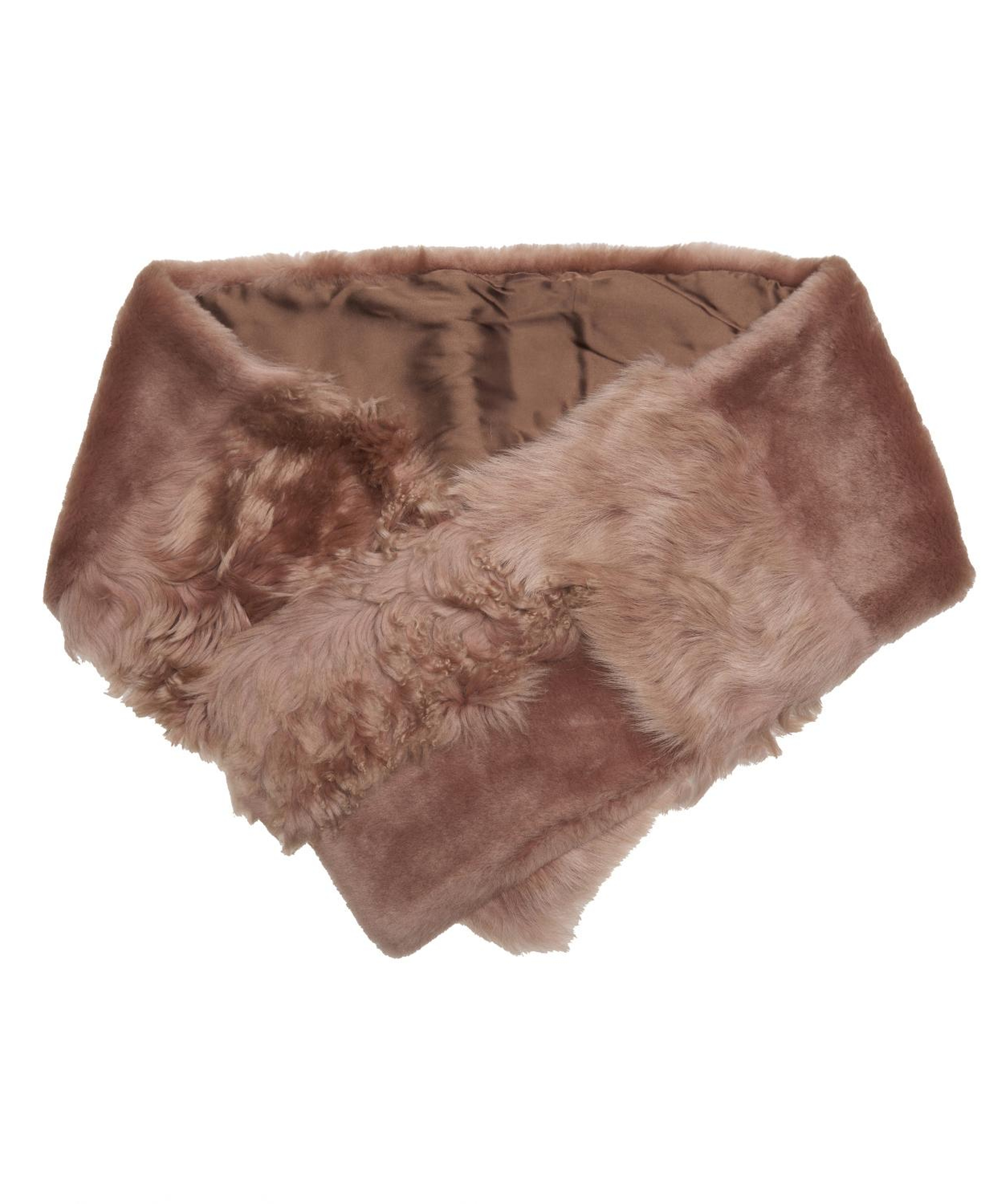 Miranna Pembe Kadın Kürk Şal Yaka