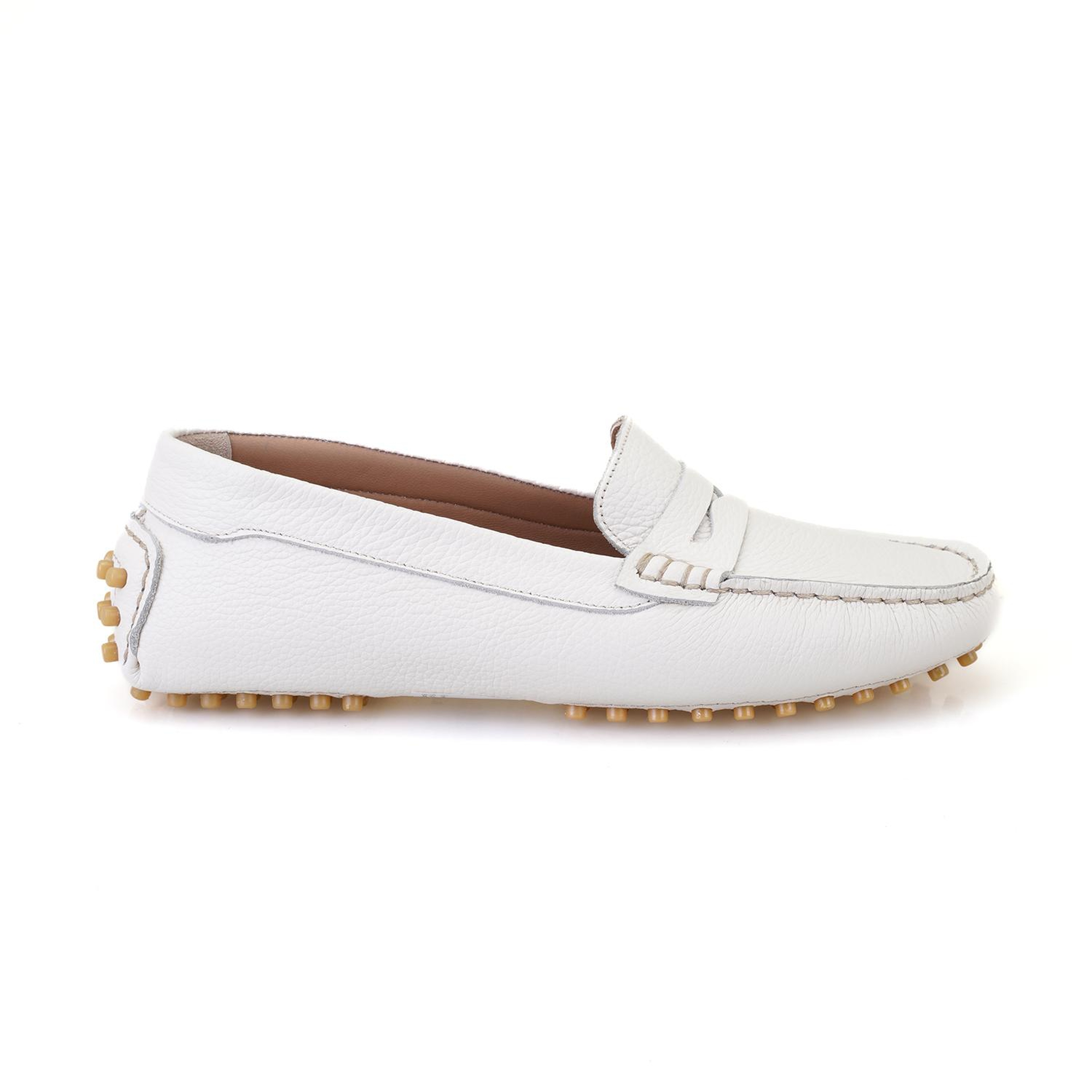Kadın Beyaz Deri Loafer