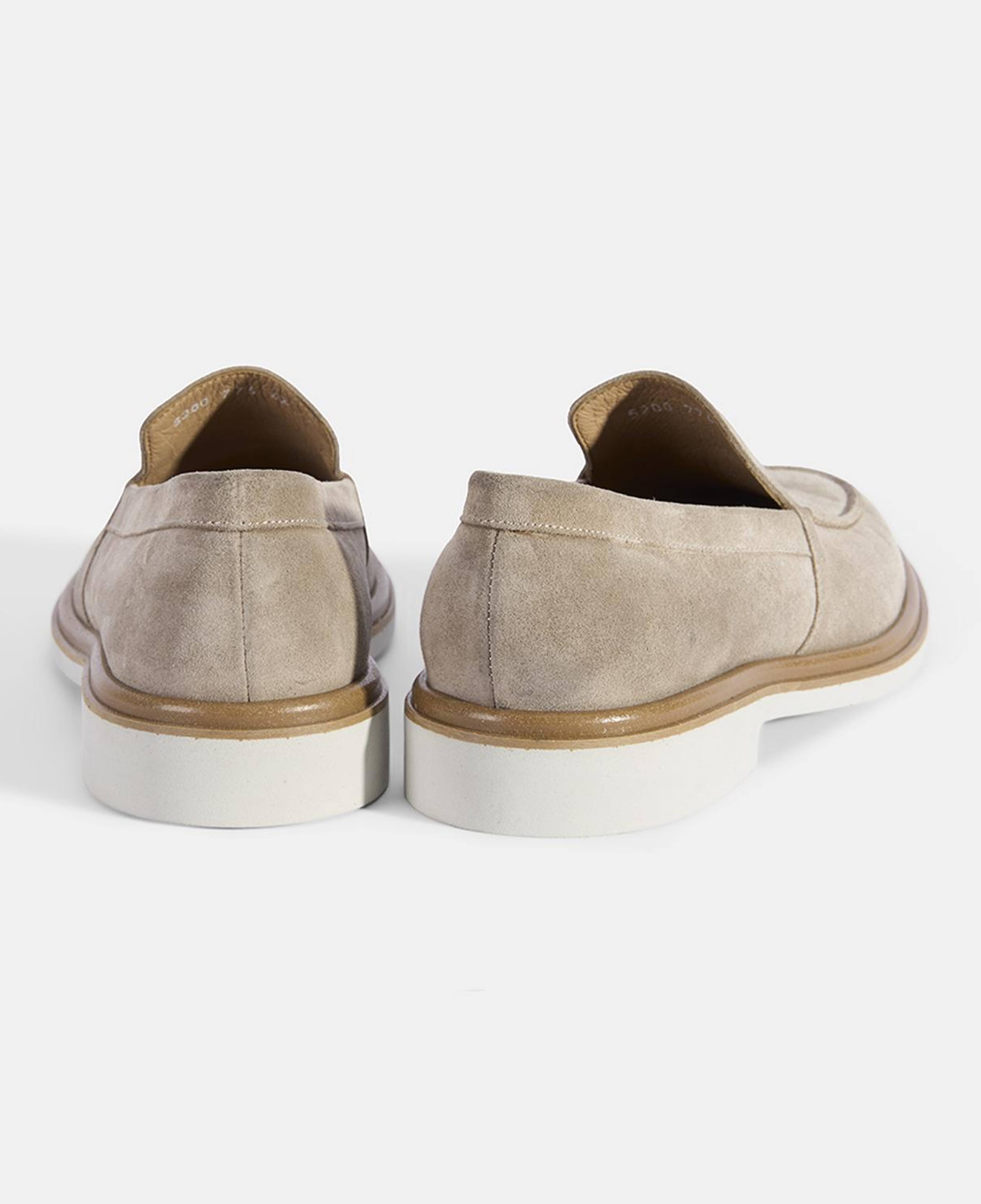 Erkek Bej Klasik Beyaz Tabanlı Süet Loafer