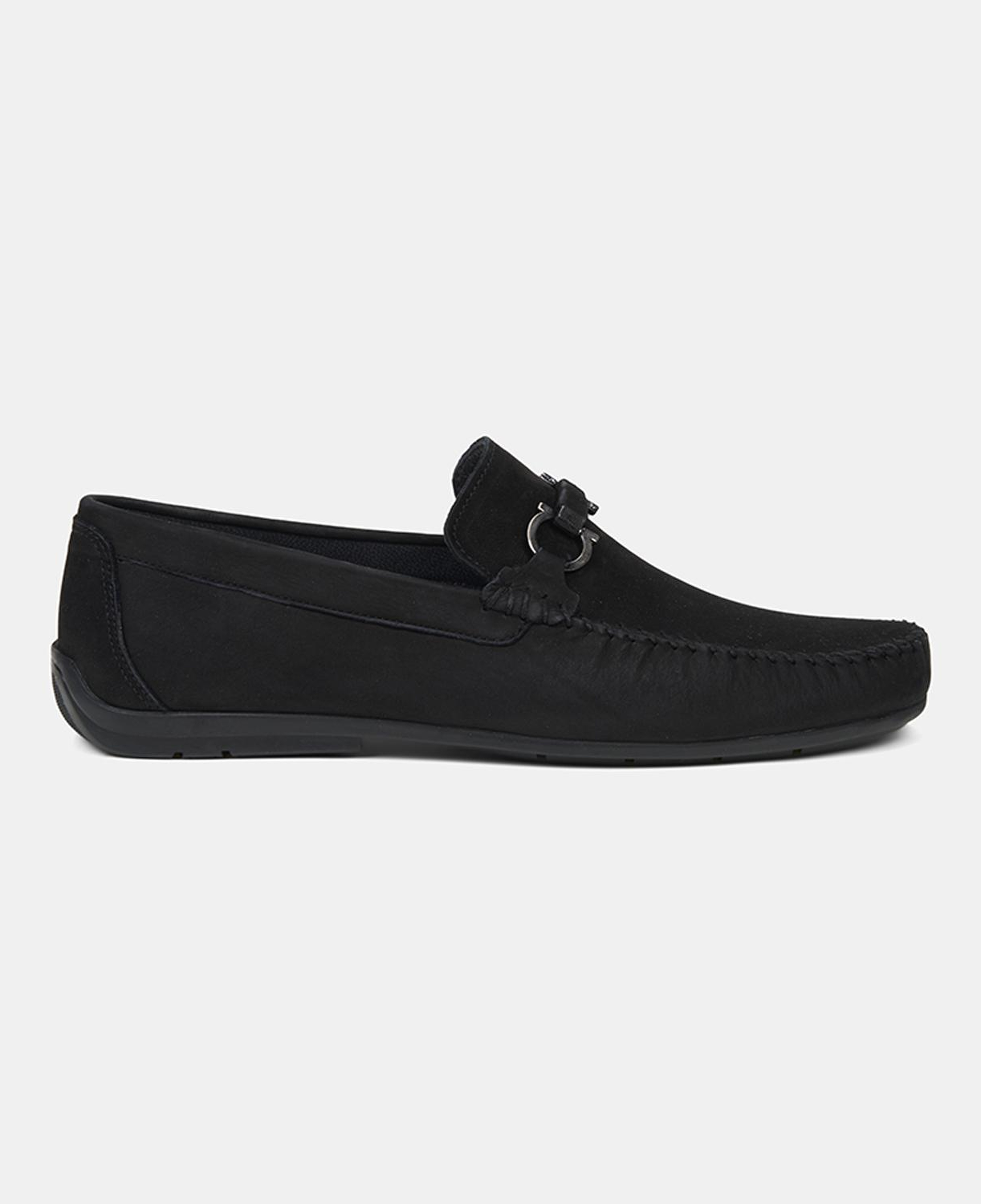 Erkek Siyah Metal Toka Detaylı Süet Loafer