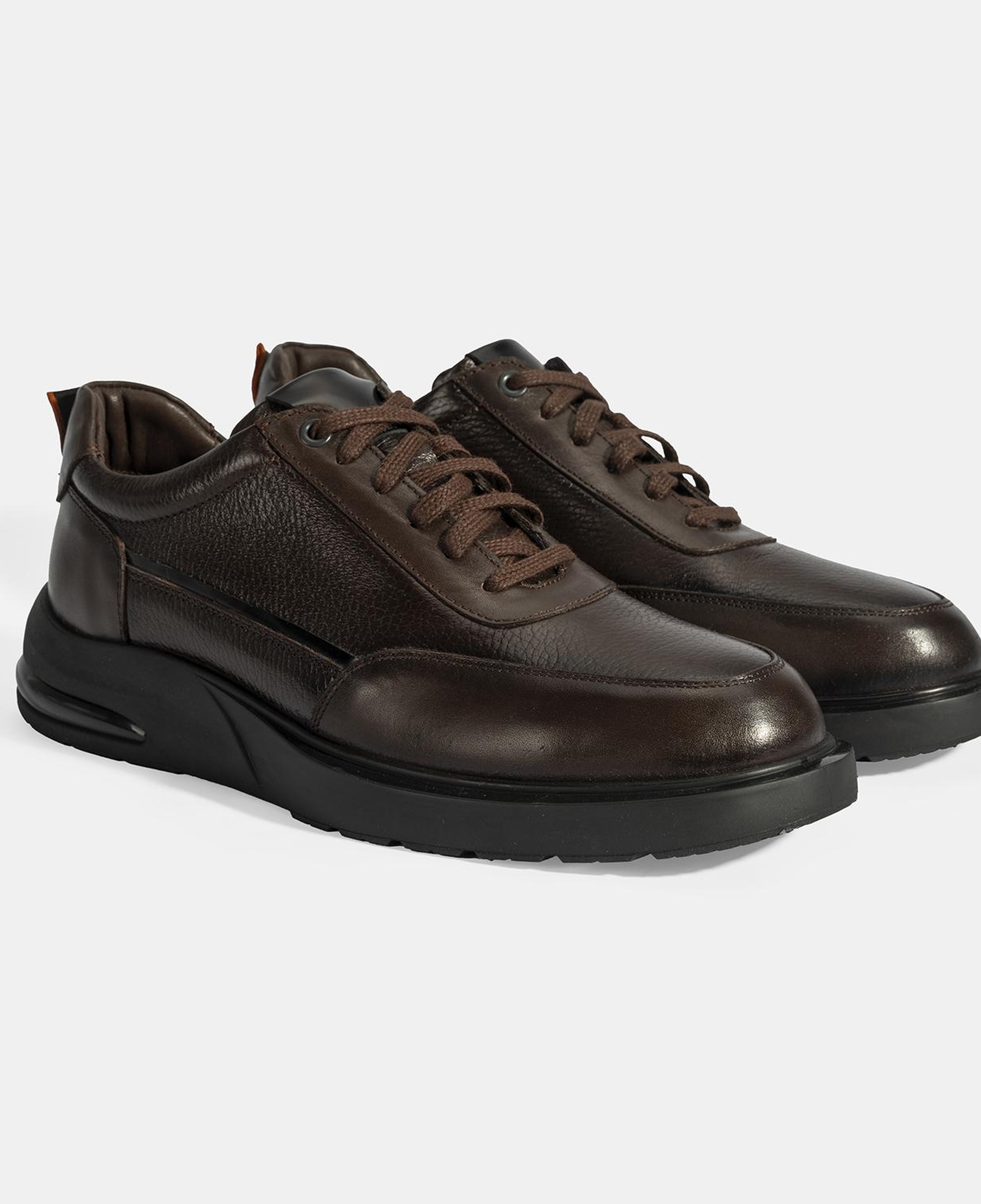 Erkek Kahve Bağcıklı Deri Günlük Ayakkabı