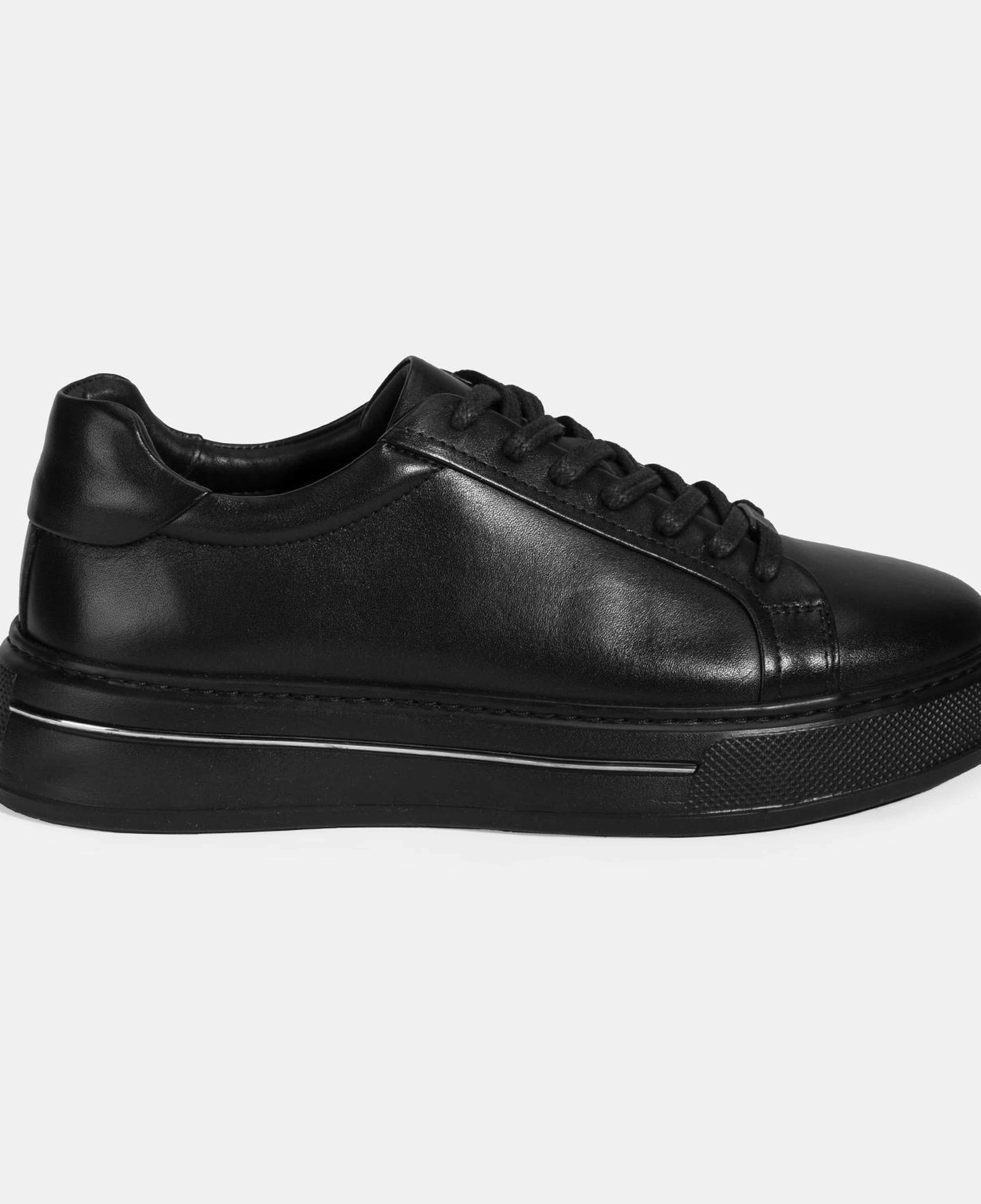 Erkek Siyah Bağcıklı Deri Günlük Ayakkabı