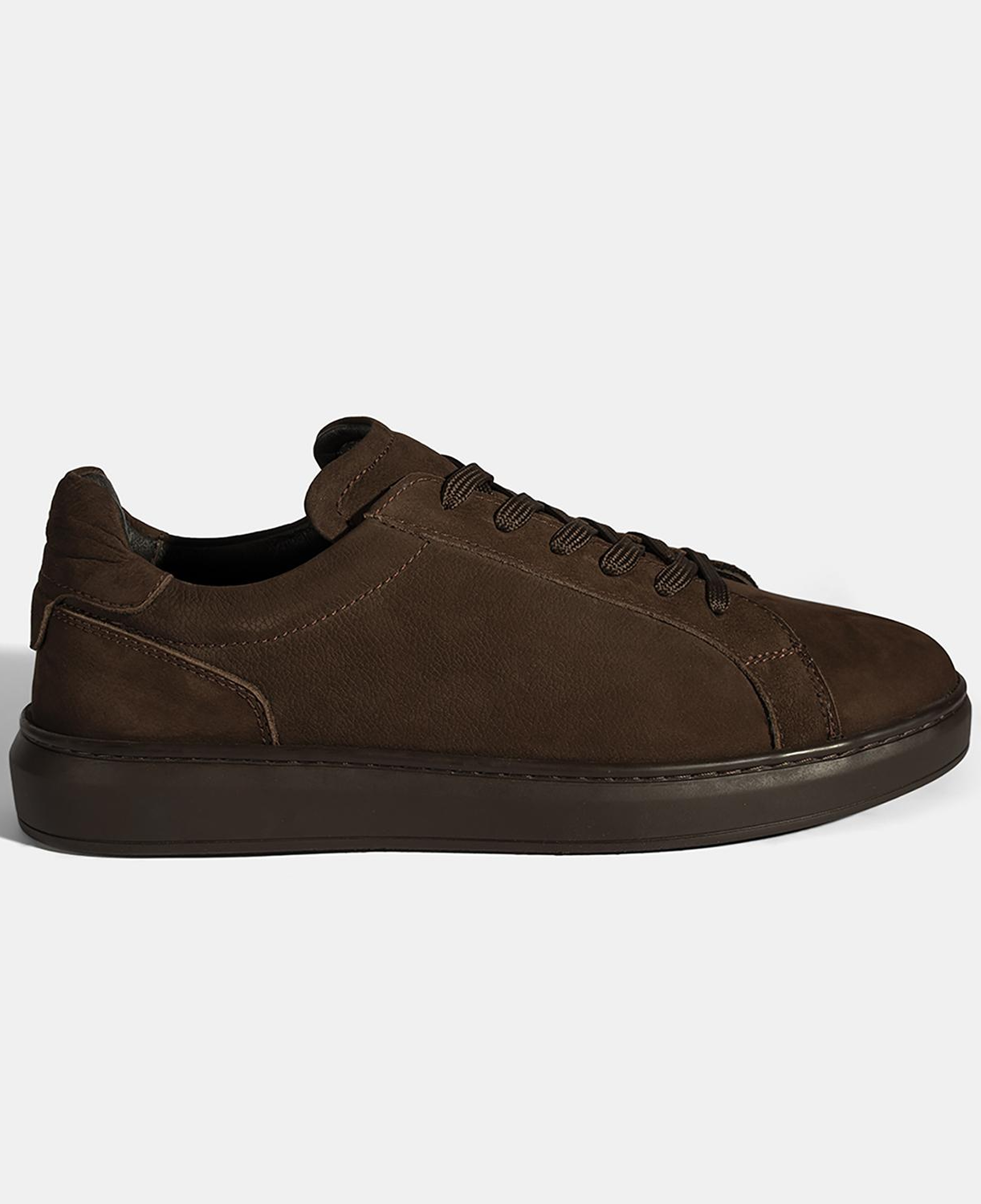 Erkek Koyu Kahve Bağcıklı Günlük Nubuk Deri Ayakkabı