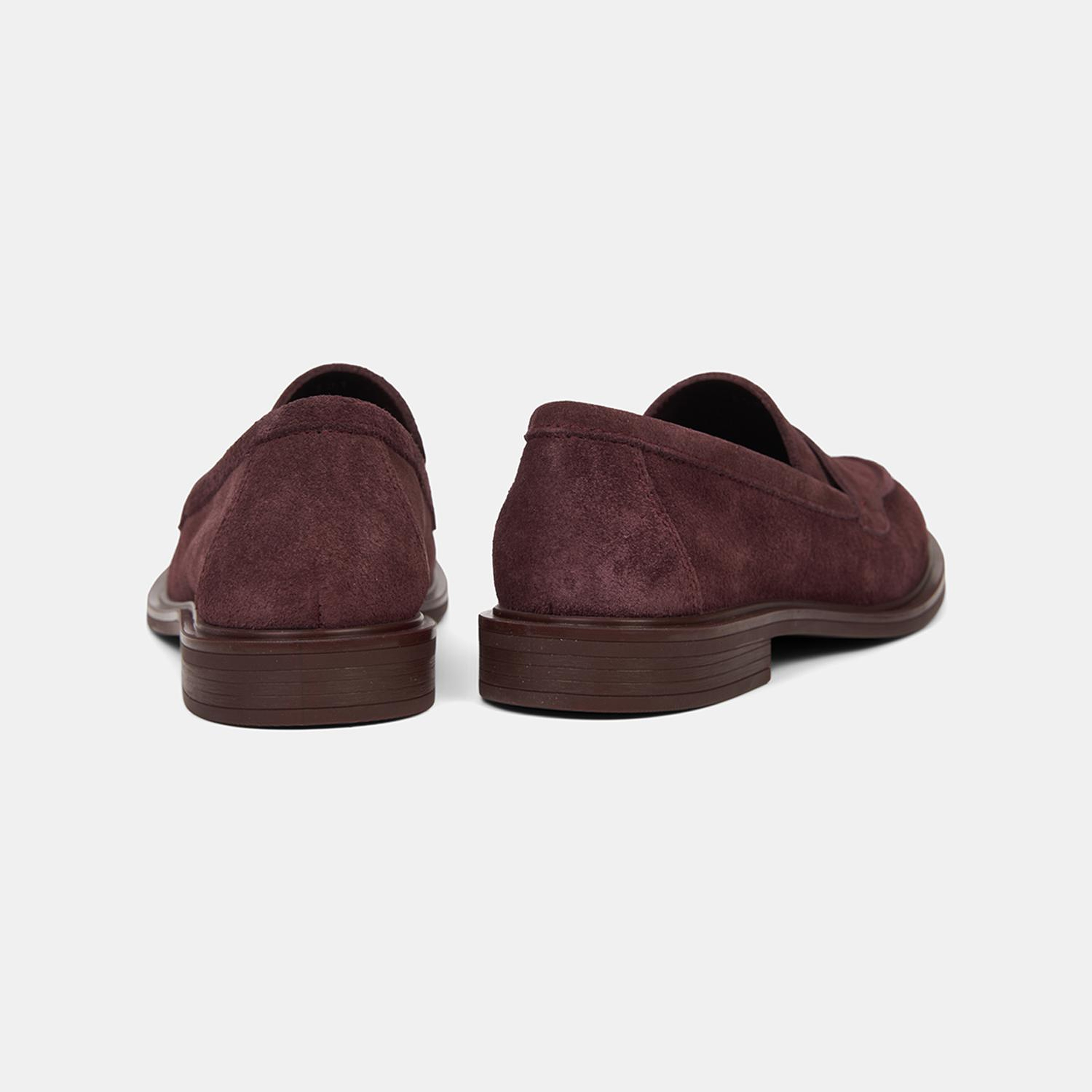 Kadın Bordo Yuvarlak Burun Süet Deri Loafer