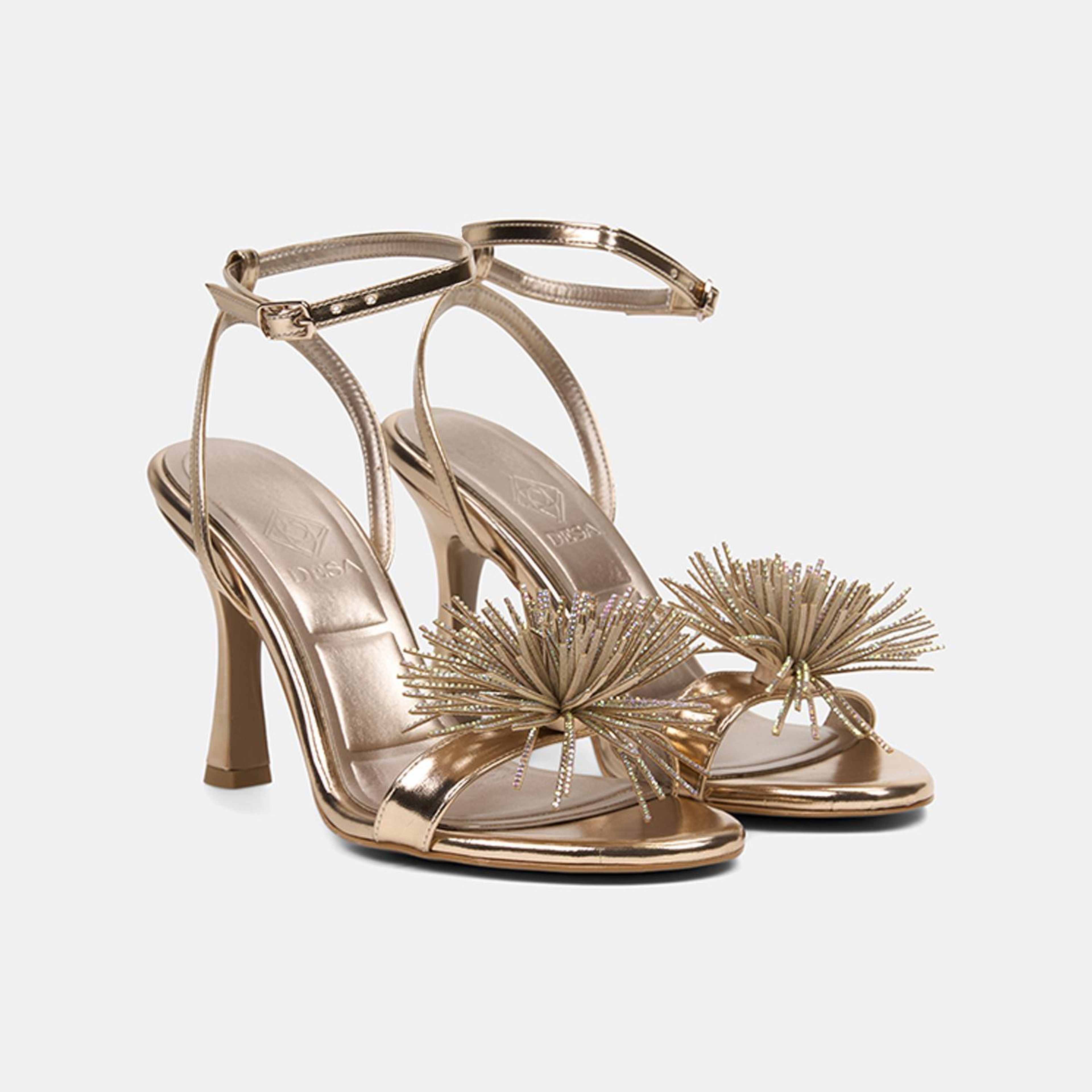 Kadın Rose Taşlı Ayarlanabilir Tokalı İnce Topuklu Abiye Sandalet