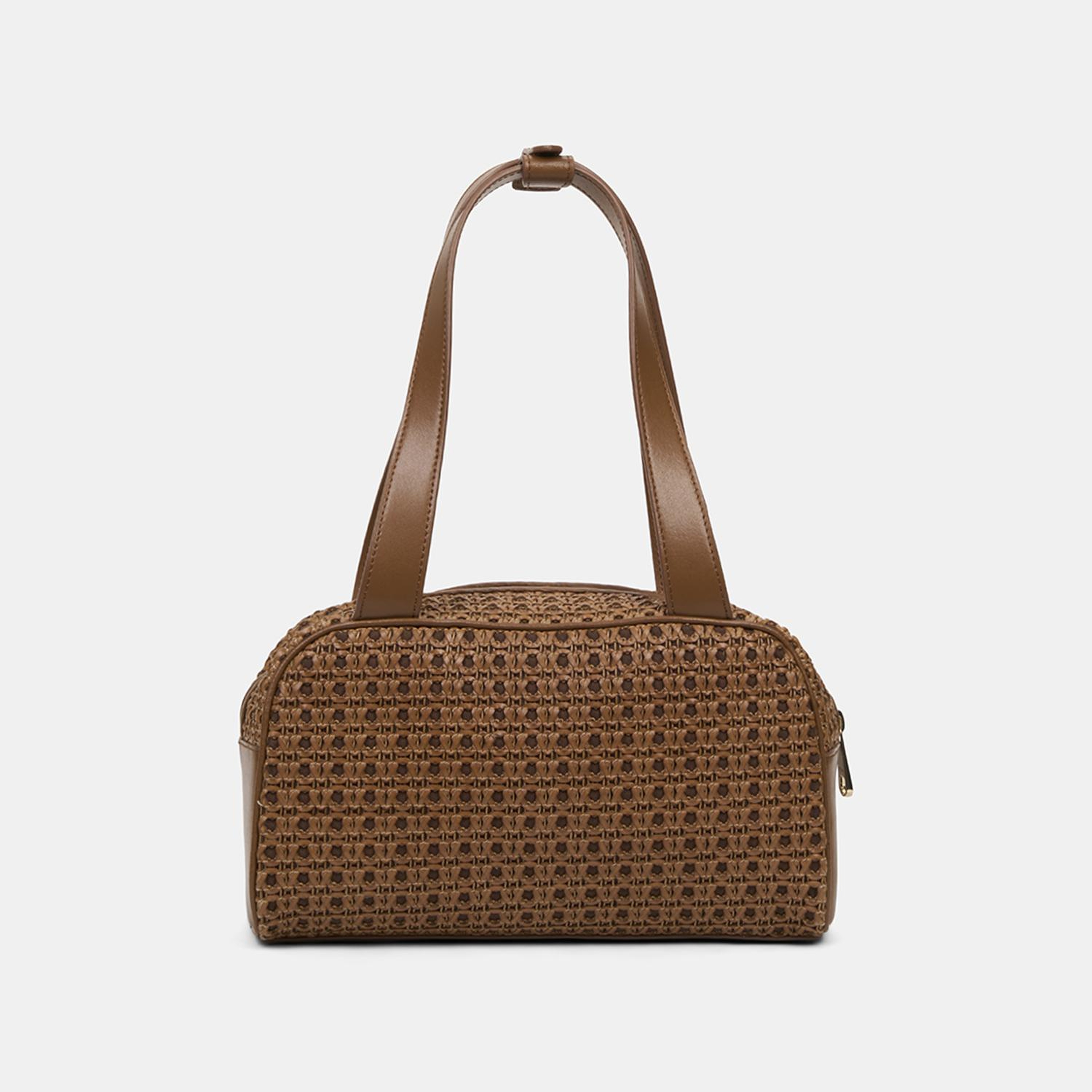 Kadın Taba Örgü Detaylı Logolu Omuz Çantası