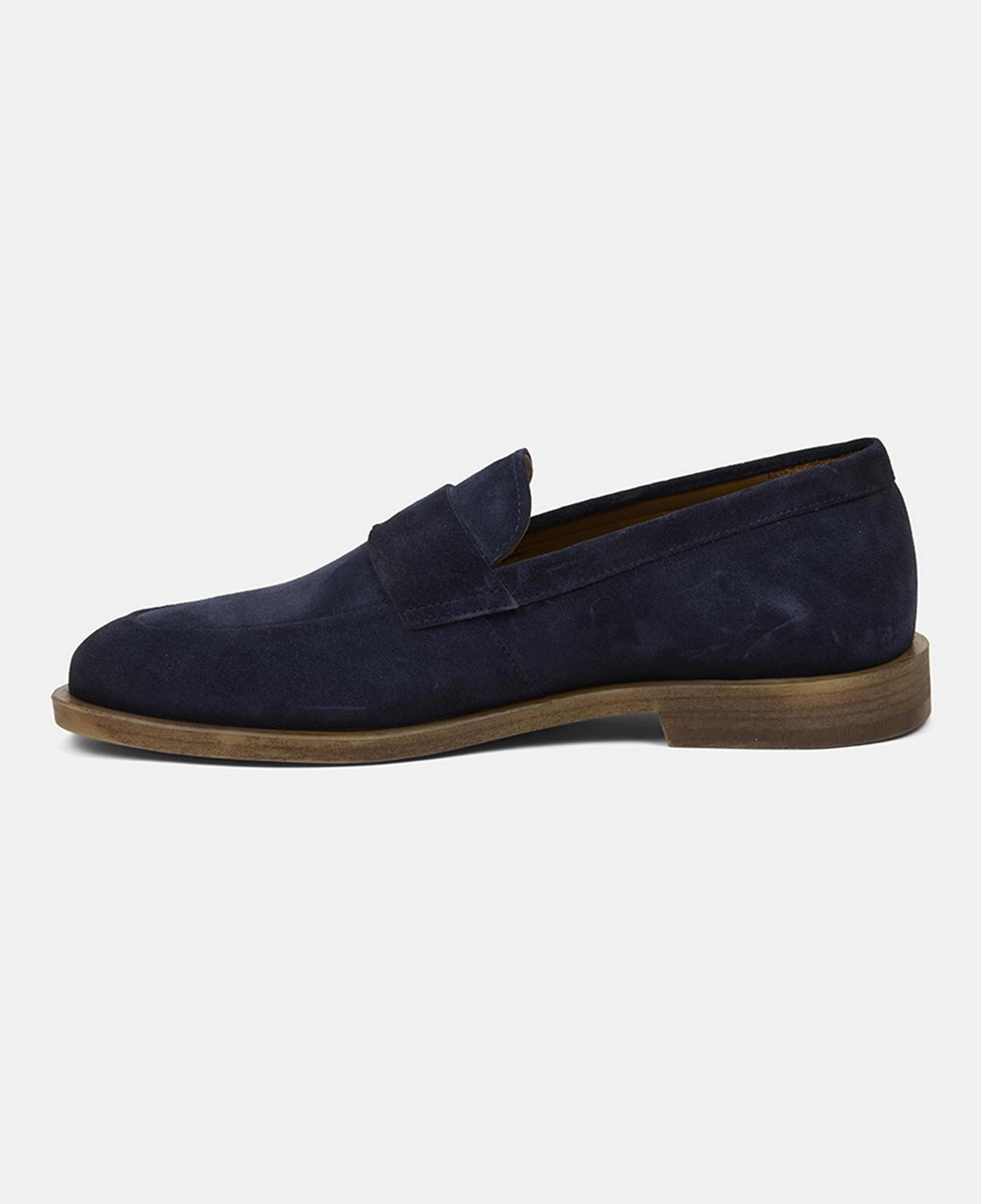 Erkek Lacivert Metal Detaylı Süet Loafer