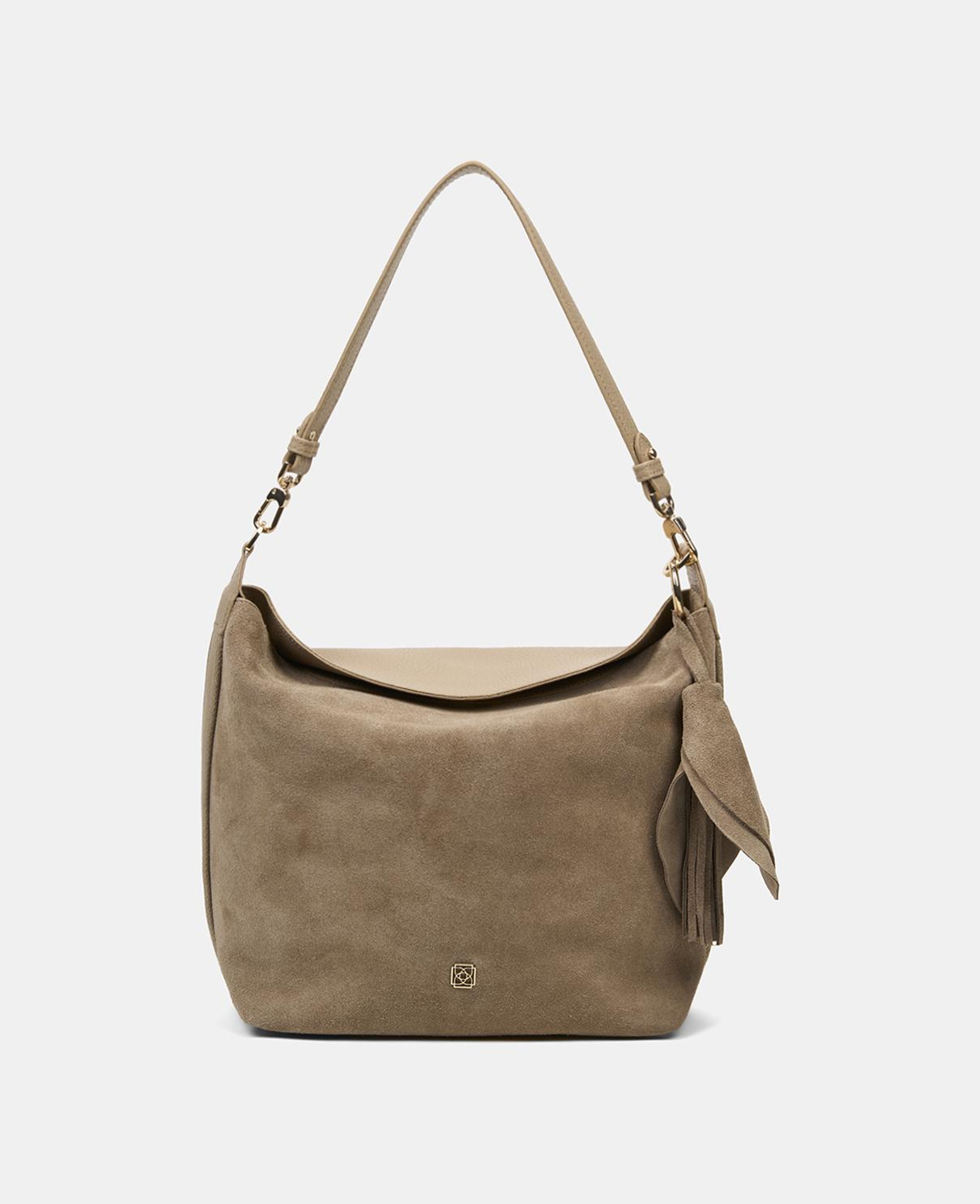 Kadın Bej Püskül Aksesuarlı Omuz Çantası