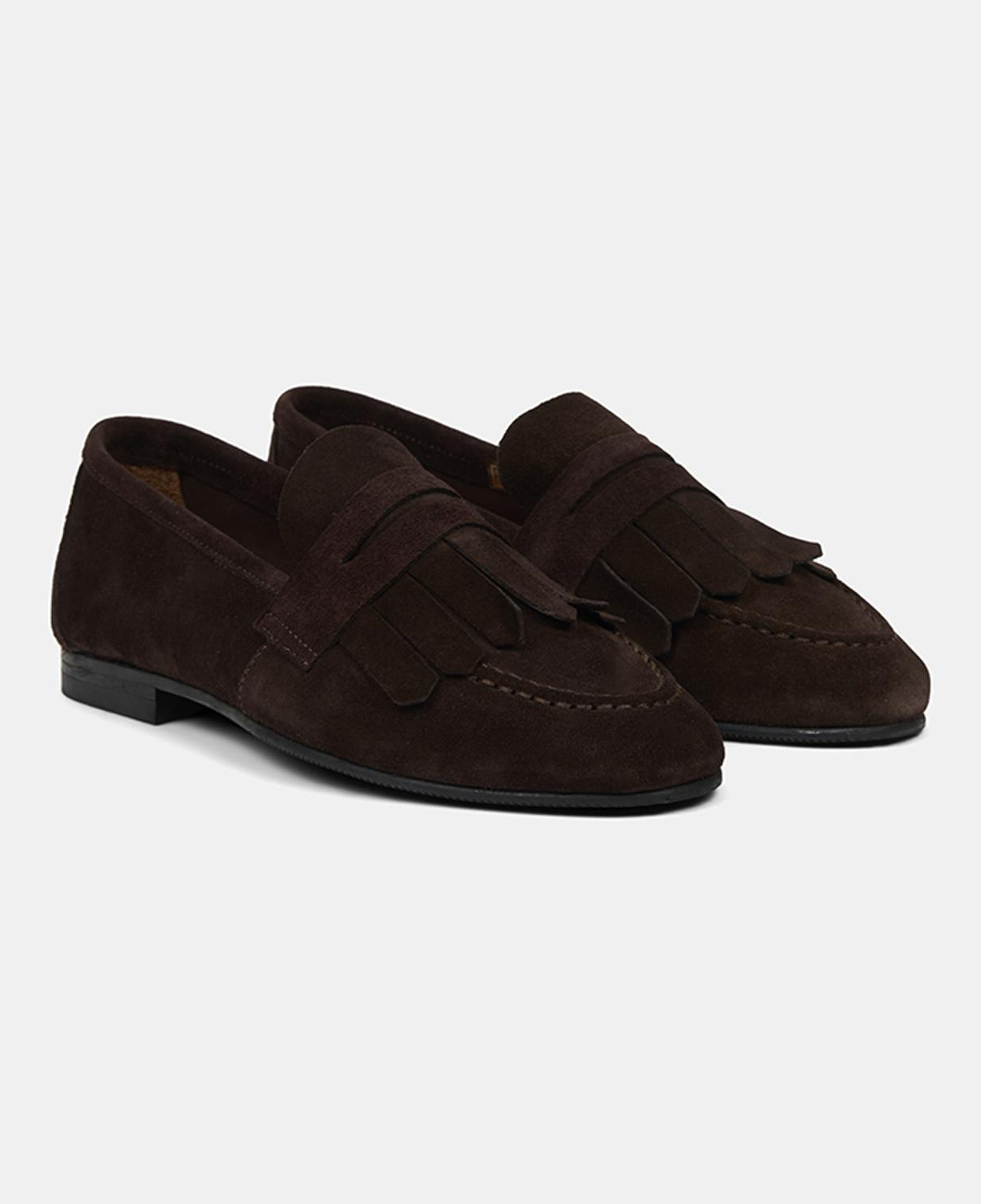 Kadın Kahve Püsküllü Süet Deri Loafer
