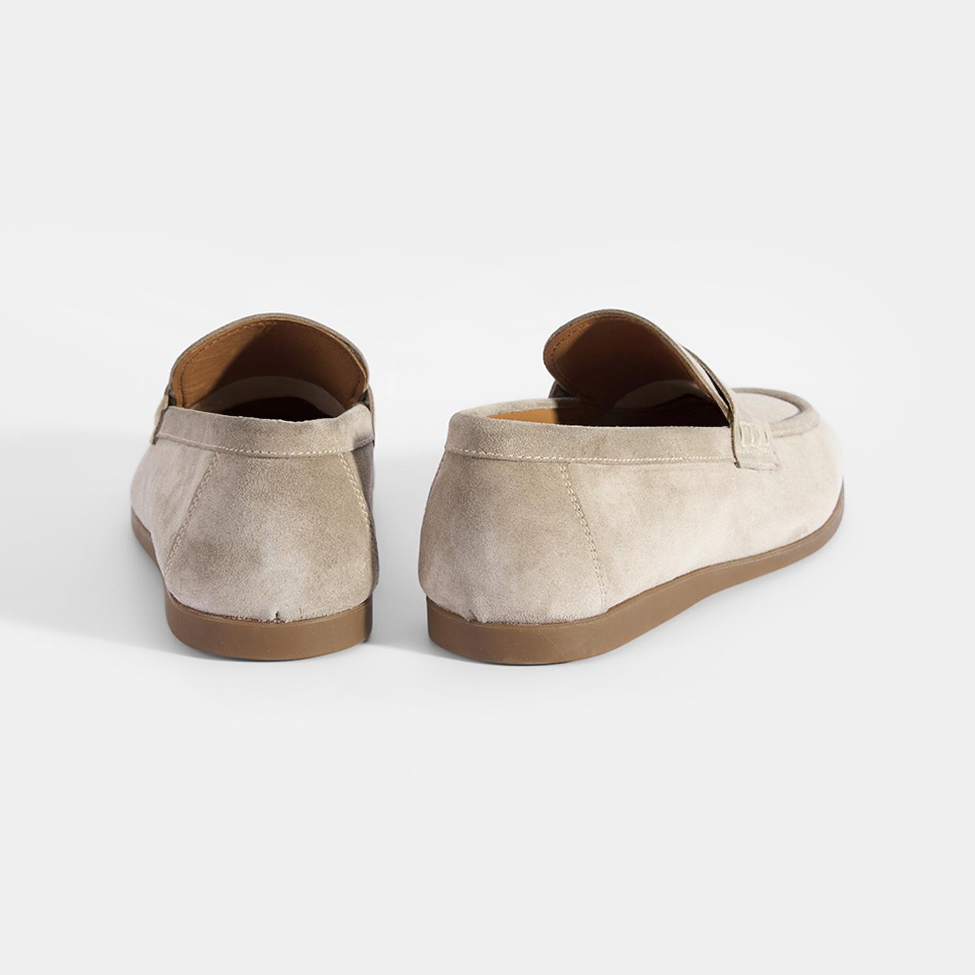 Erkek Bej Klasik Süet Deri Loafer