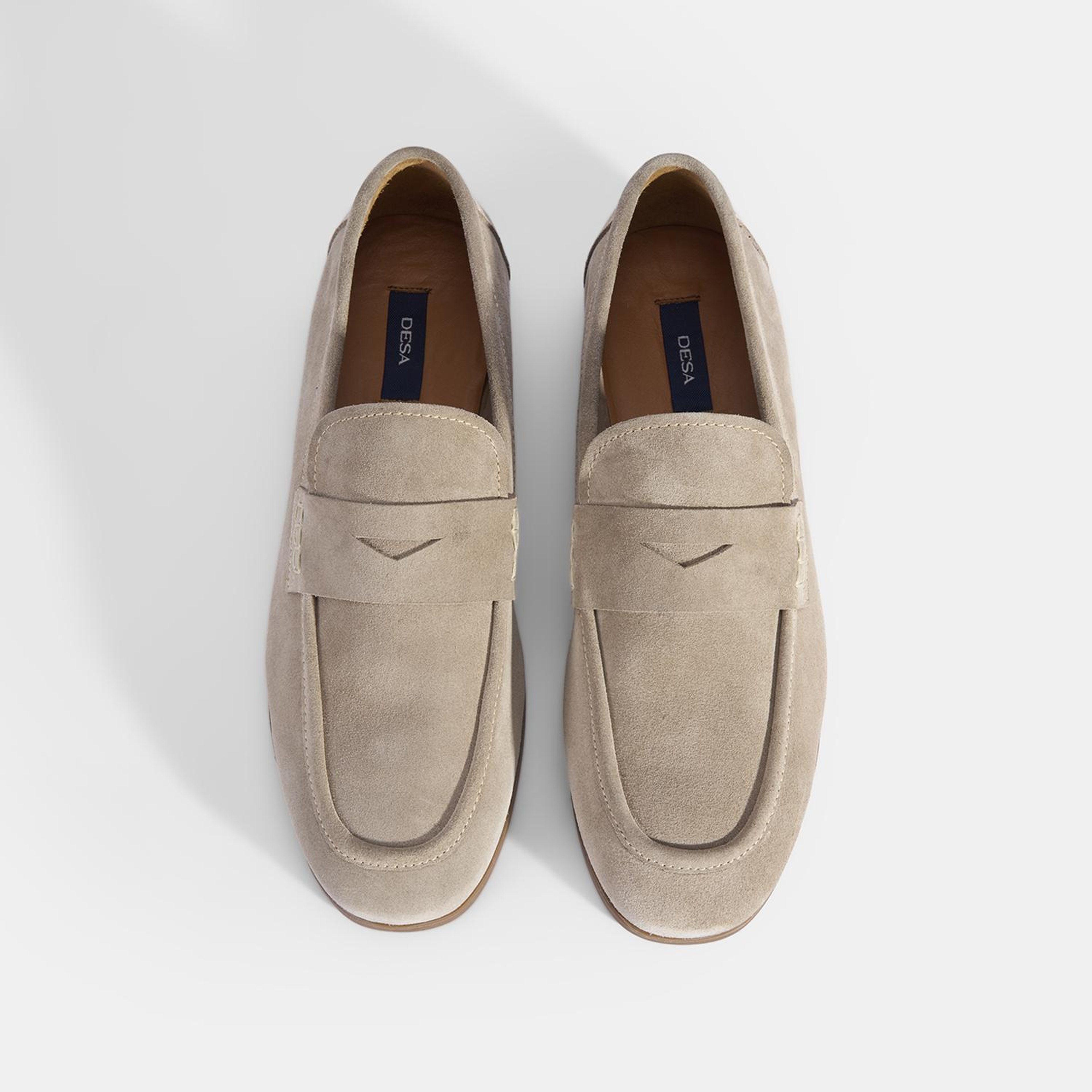 Erkek Bej Klasik Süet Deri Loafer