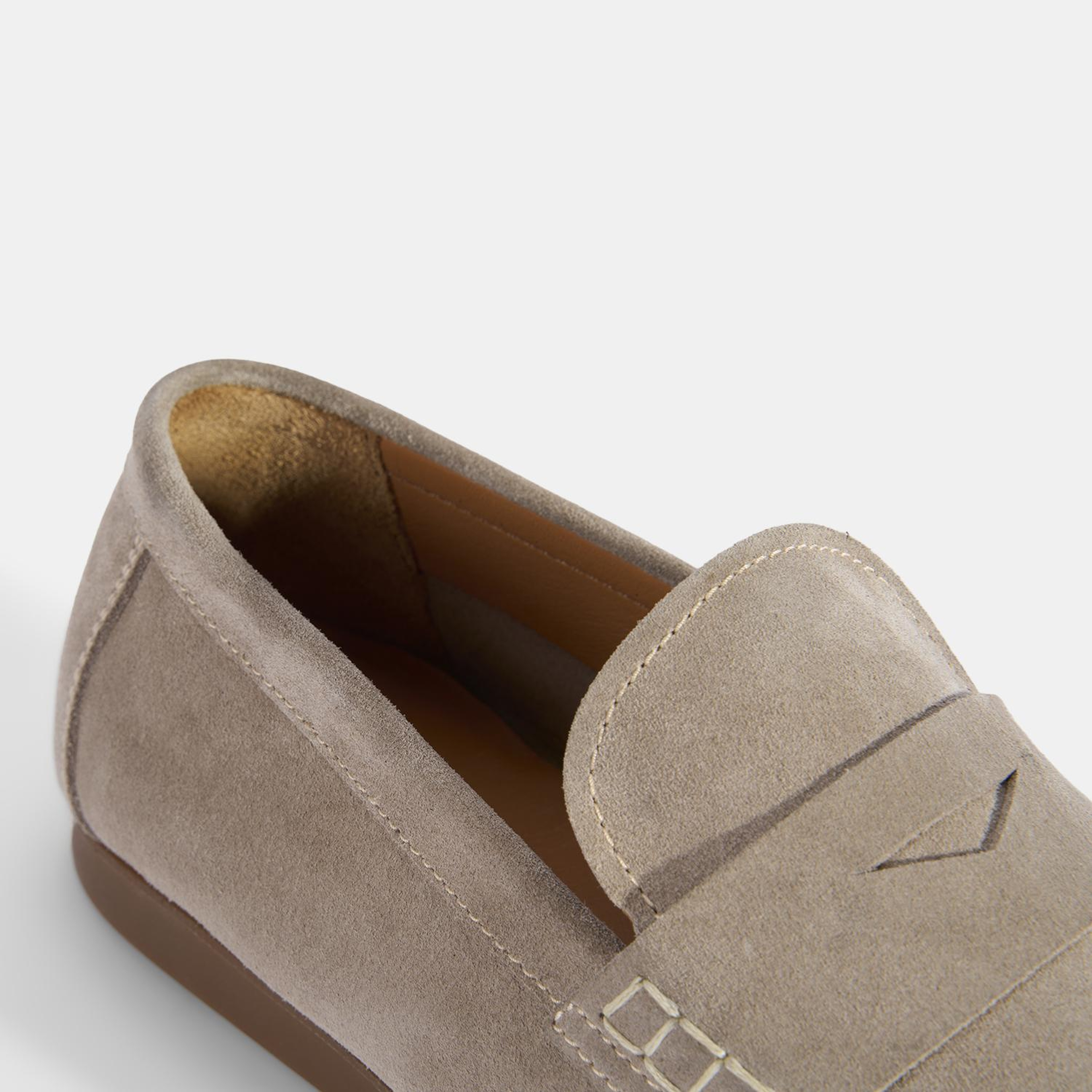 Erkek Bej Klasik Süet Deri Loafer