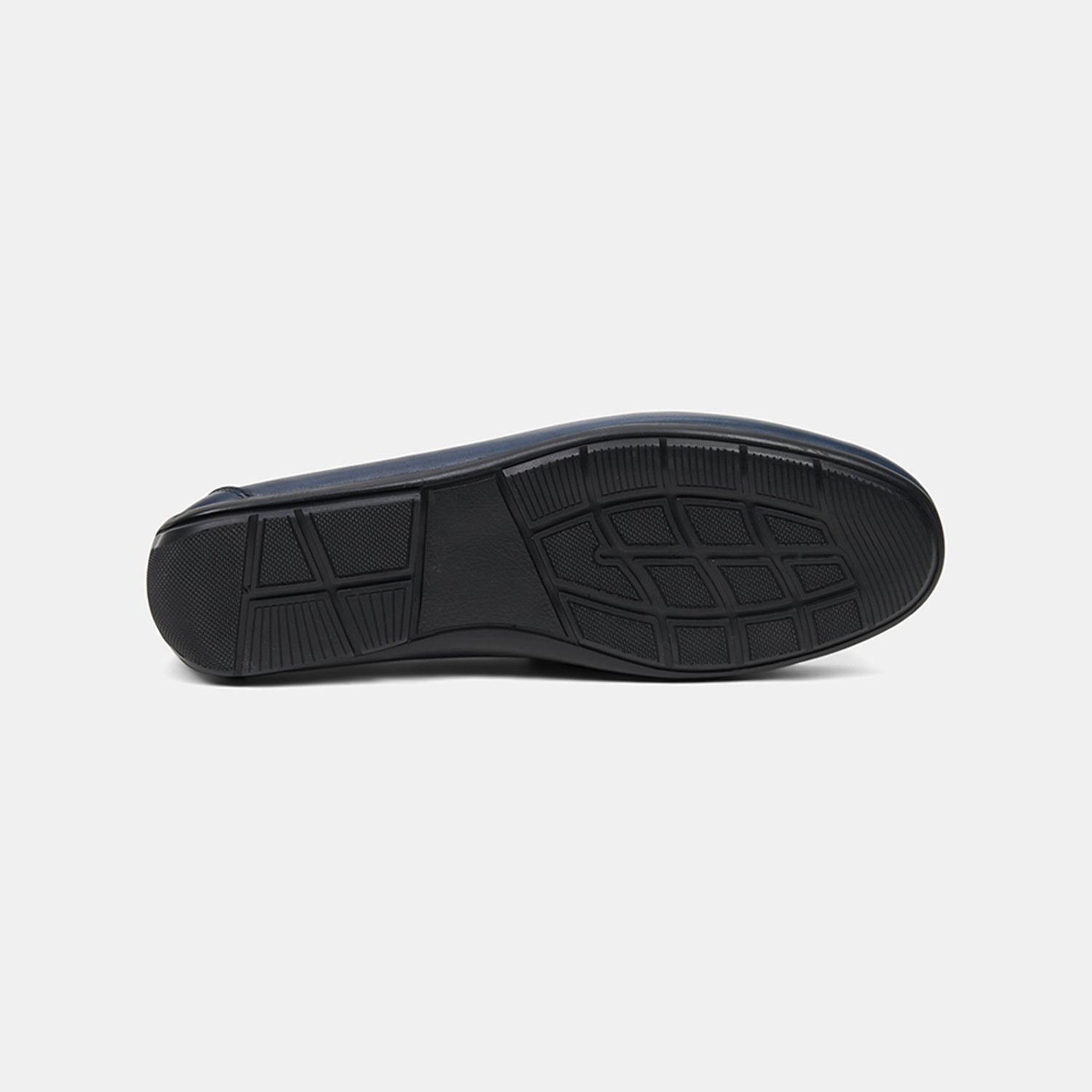 Erkek Lacivert Metal Detaylı Deri Loafer