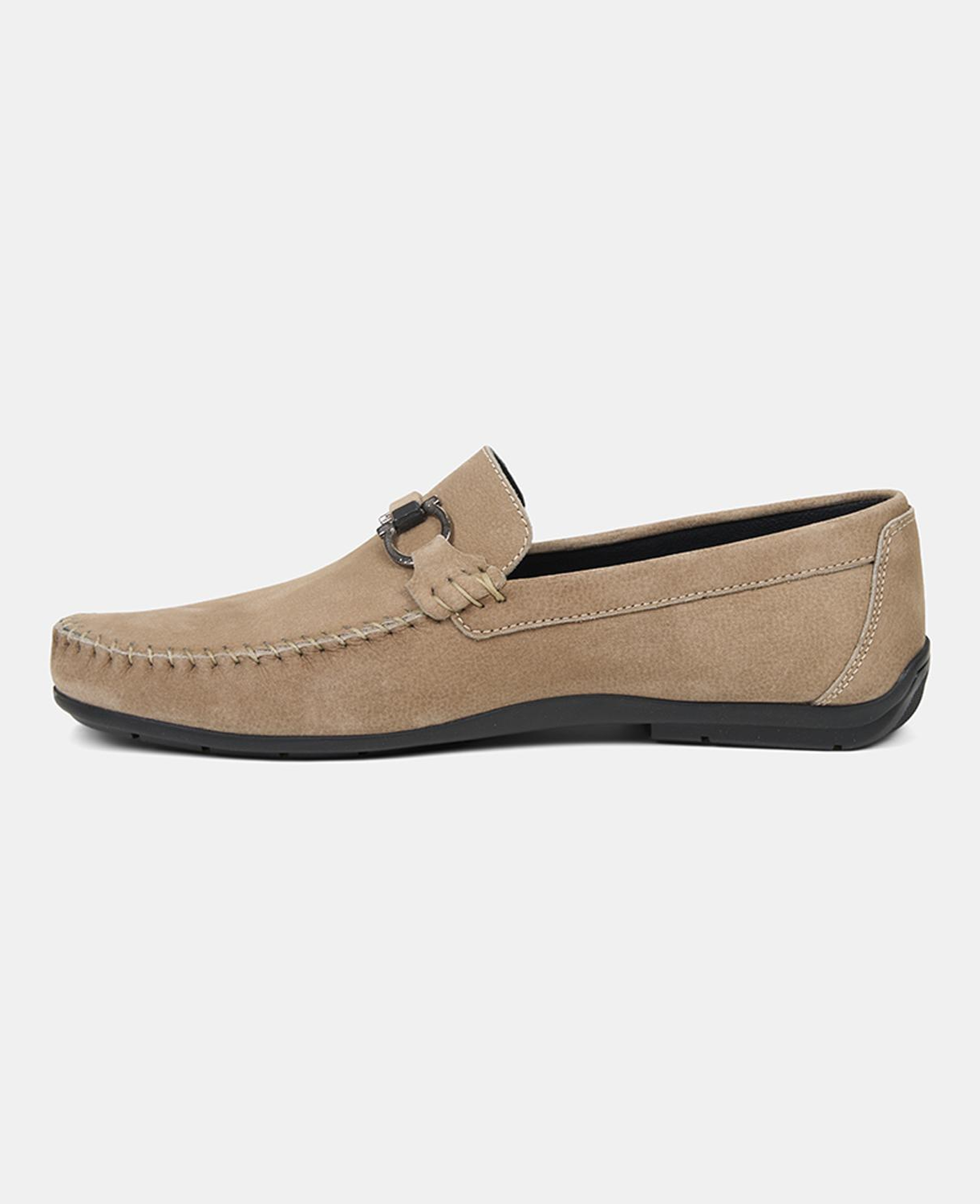 Erkek Vizon Metal Toka Detaylı Süet Loafer
