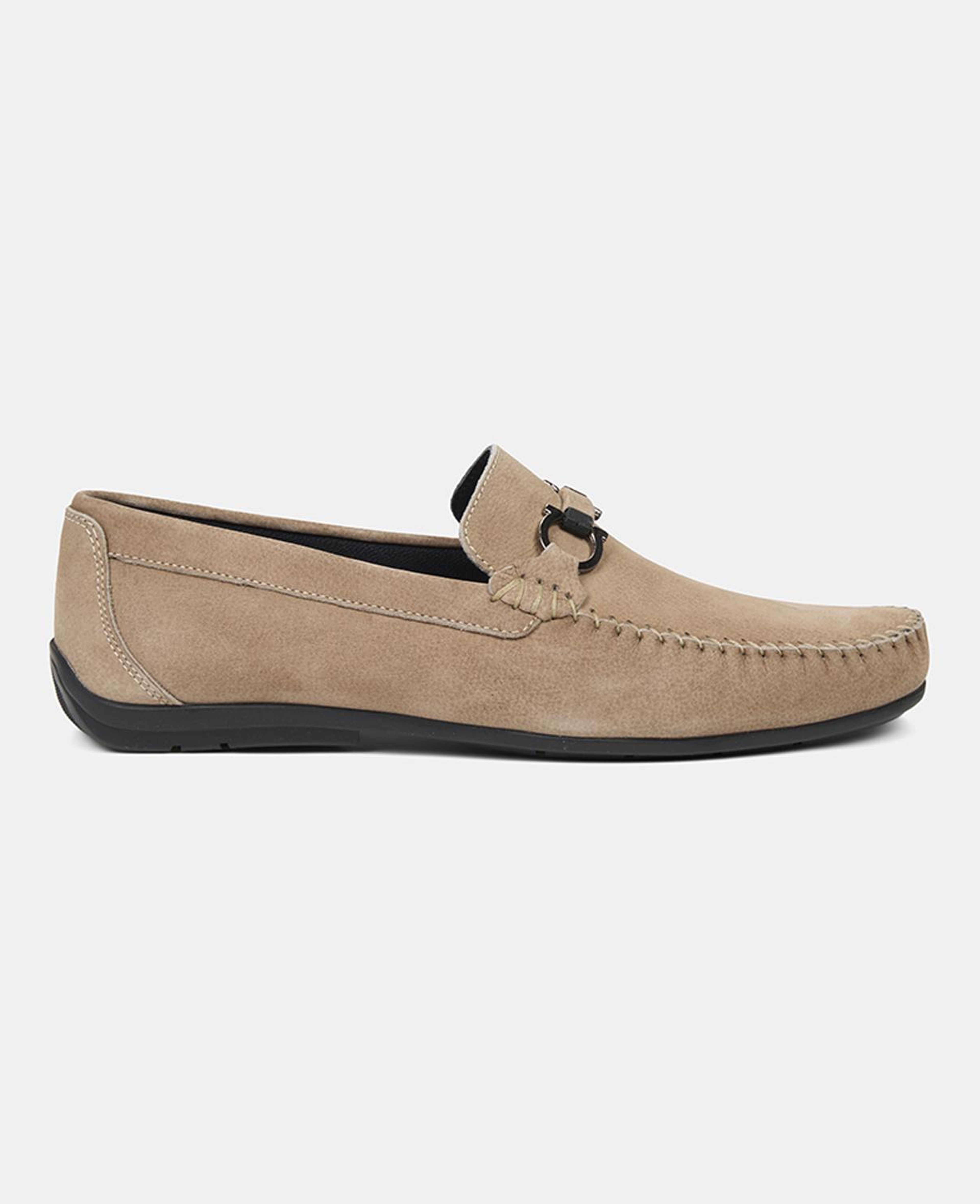 Erkek Vizon Metal Toka Detaylı Süet Loafer