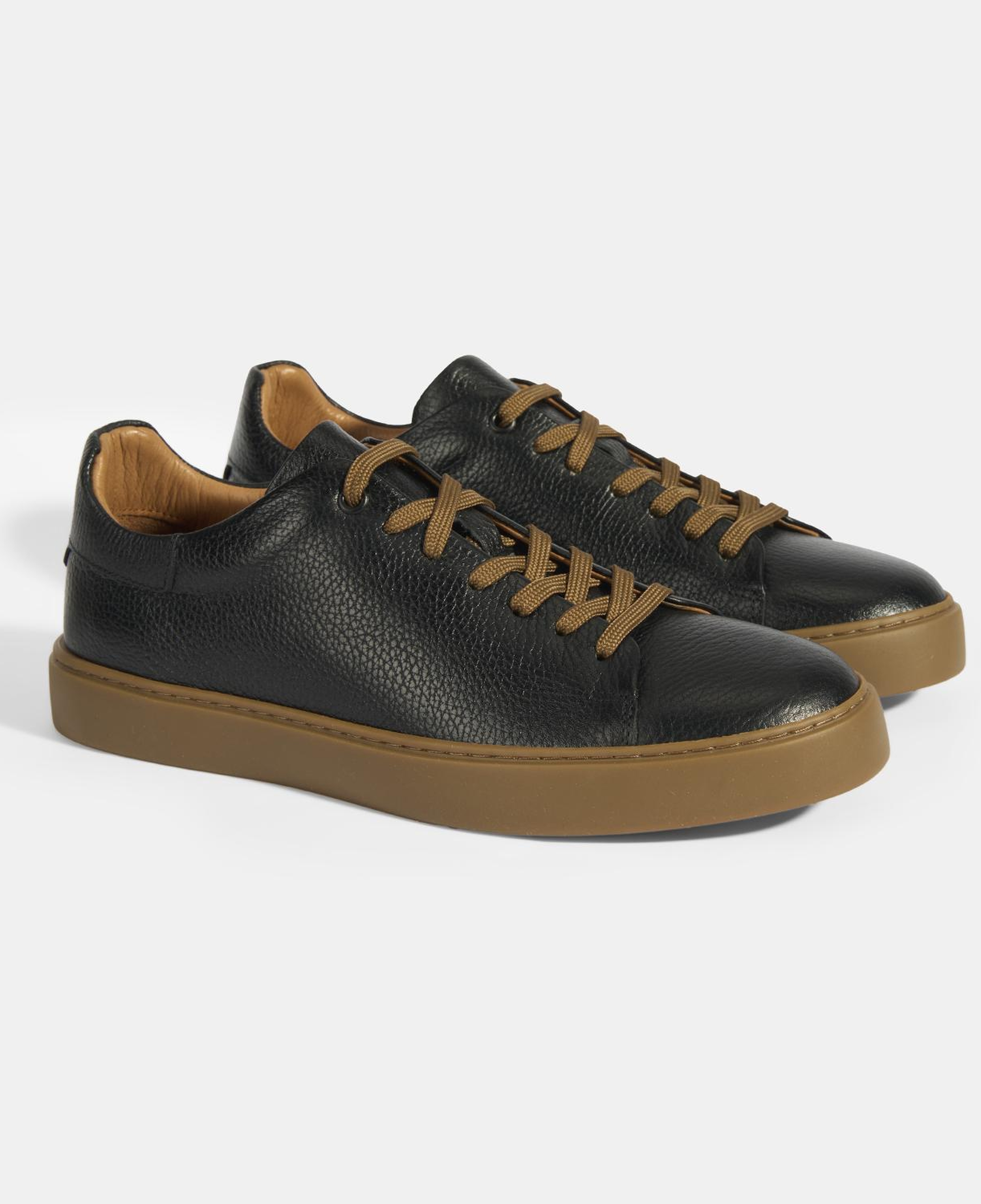 Monikar Siyah Erkek Deri Bağcıklı Günlük Ayakkabı